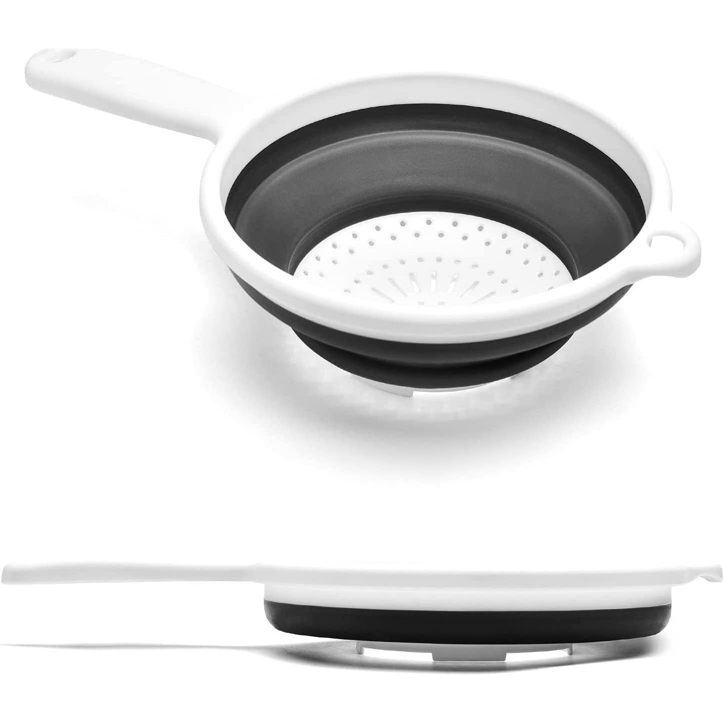 Colador Plegable Brandobay de Silicona 38.5x22.3 cm - Blanco y Gris