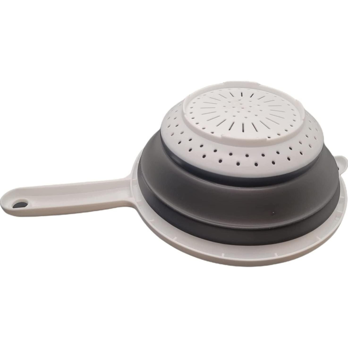 Colador Plegable Brandobay de Silicona 38.5x22.3 cm - Blanco y Gris