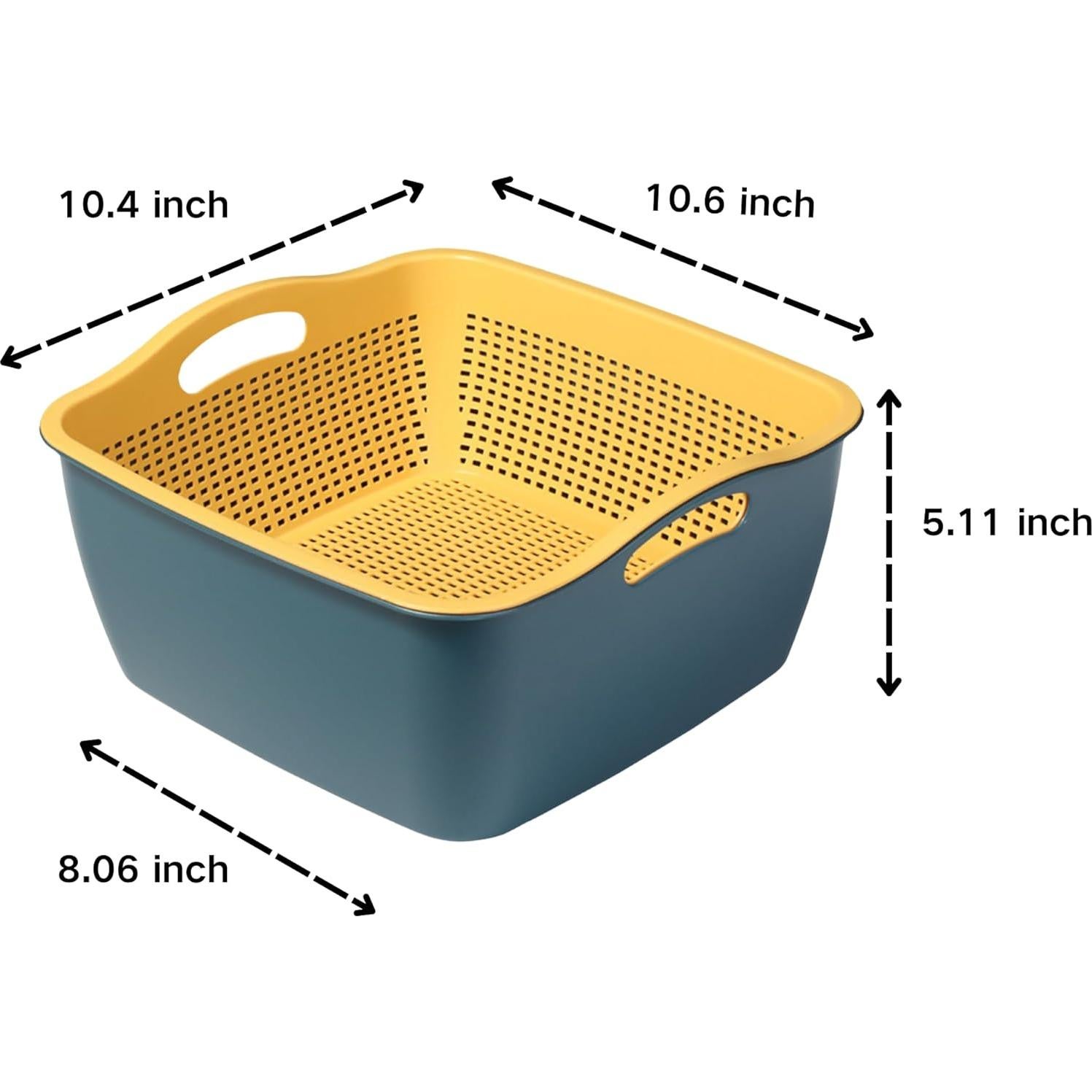 Colador de Cocina McLLinzo 2 en 1 Grande Azul/Amarillo