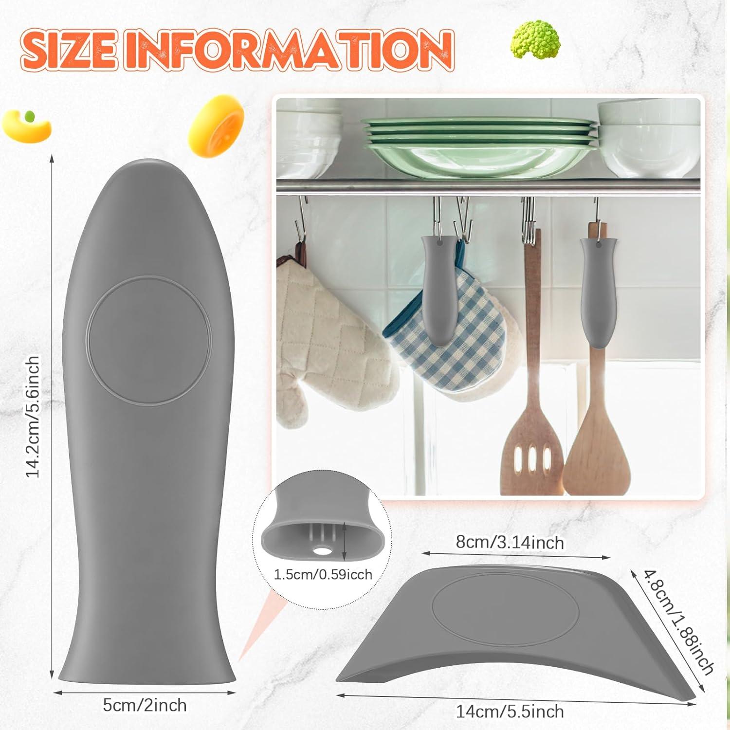 Juego de 4 Fundas de Mango de Silicona Domensi Gris