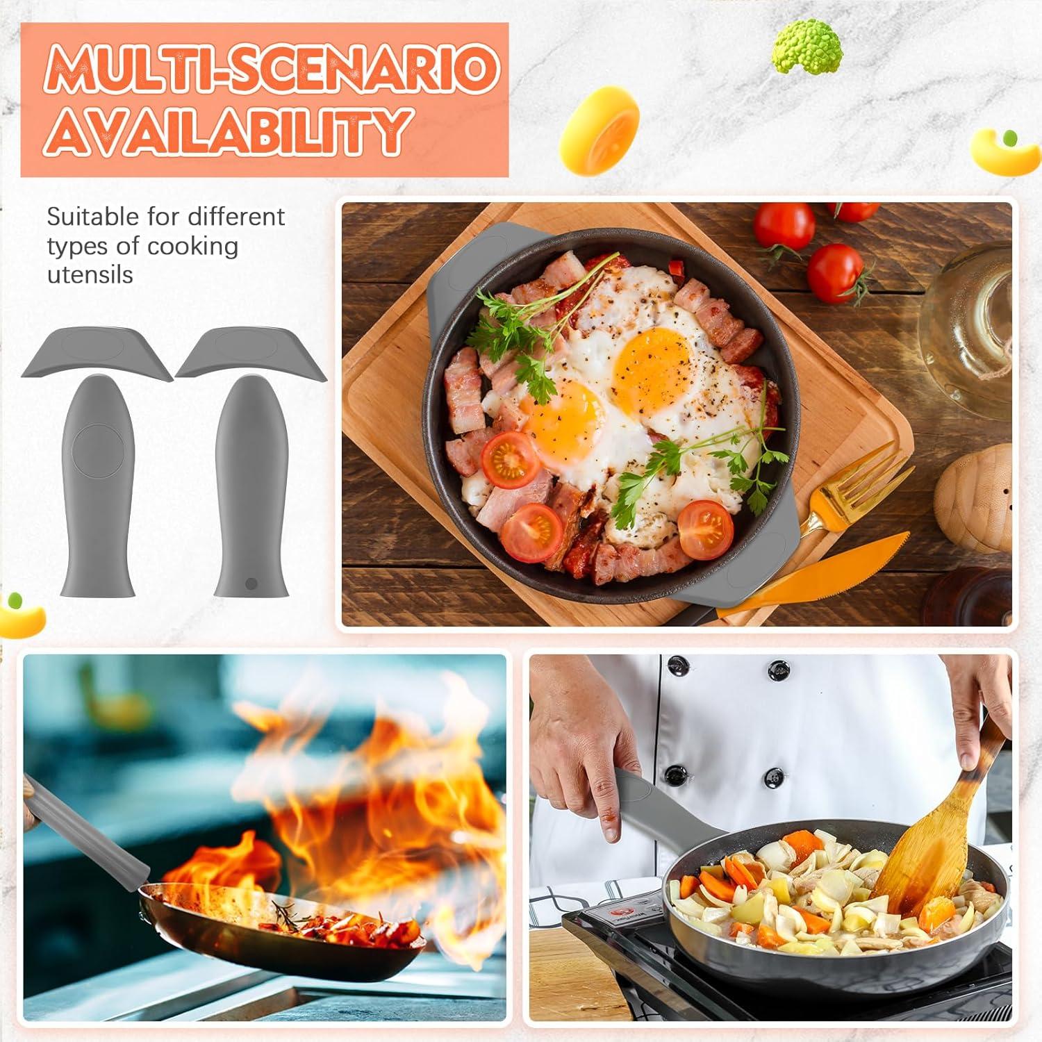 Juego de 4 Fundas de Mango de Silicona Domensi Gris