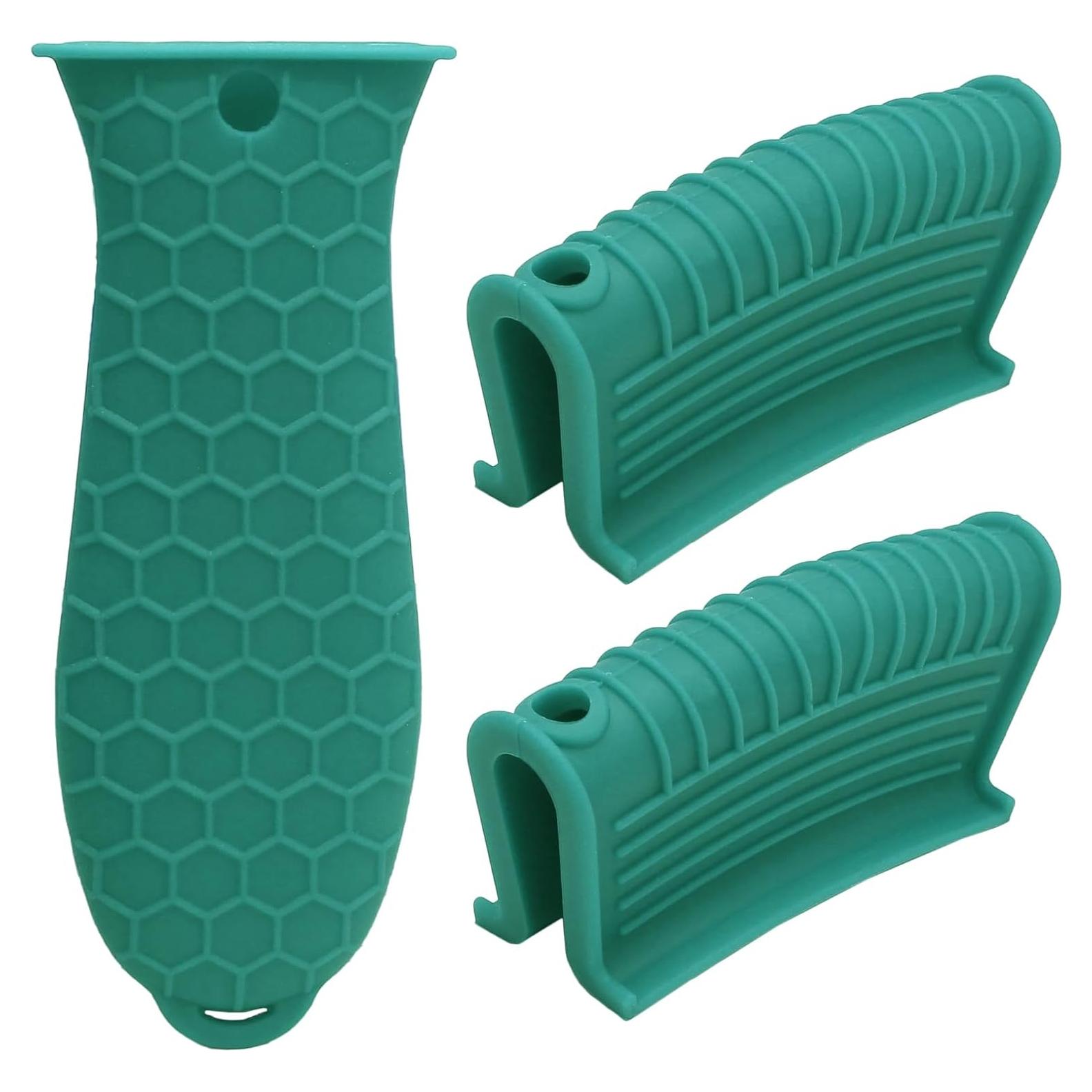 Cubiertas de Mango de Olla HARSKIYER 3 Piezas Verde Antideslizante