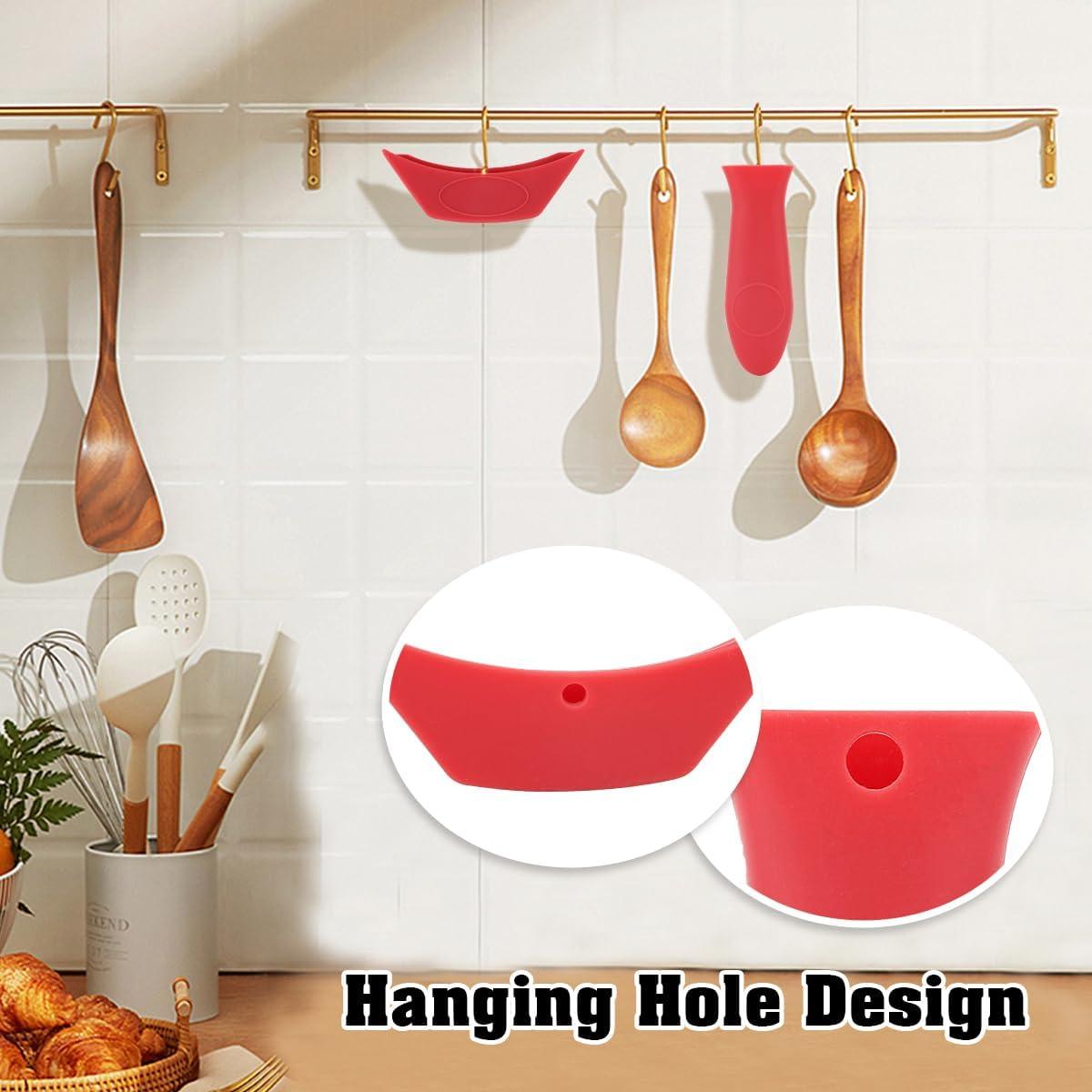 Cubiertas de Mango de Silicona HadrNahkb 2 Pcs Resistentes al Calor