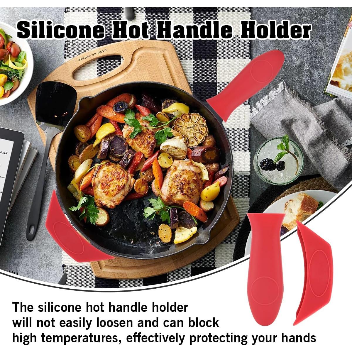 Cubiertas de Mango de Silicona HadrNahkb 2 Pcs Resistentes al Calor