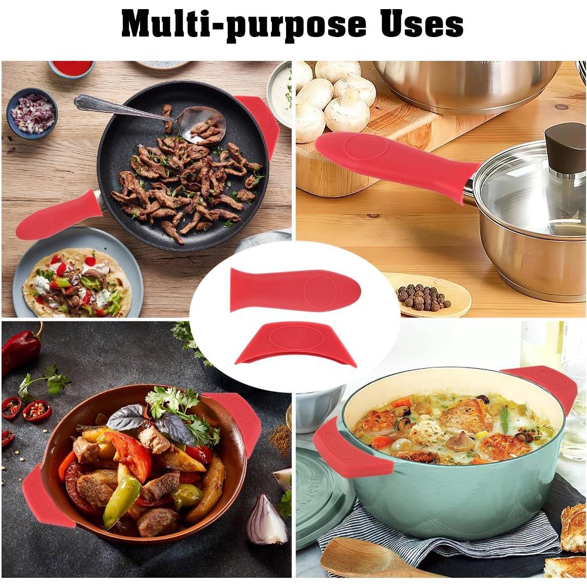 Cubiertas de Mango de Silicona HadrNahkb 2 Pcs Resistentes al Calor