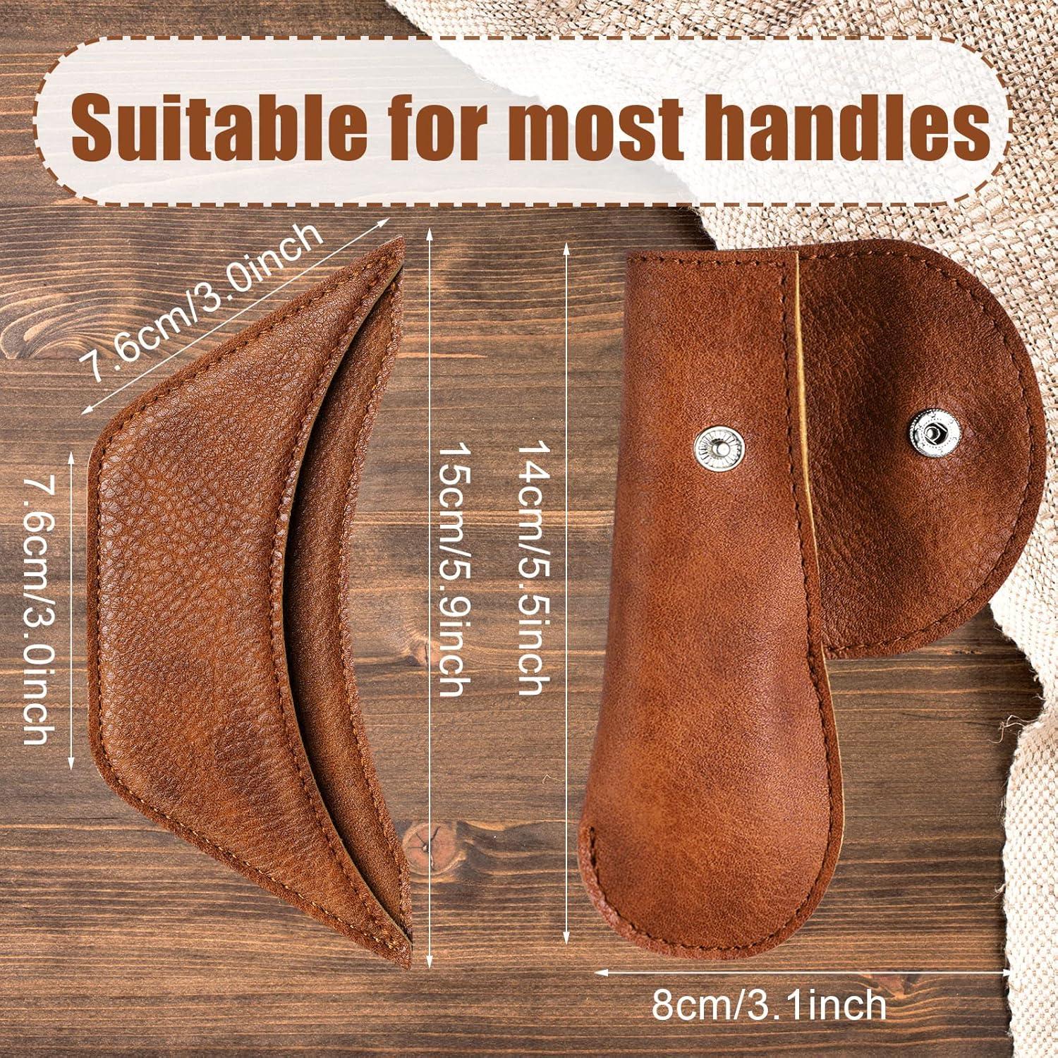 Soportes de Mango de Cuero PU Saintrygo 6 Piezas Antideslizantes