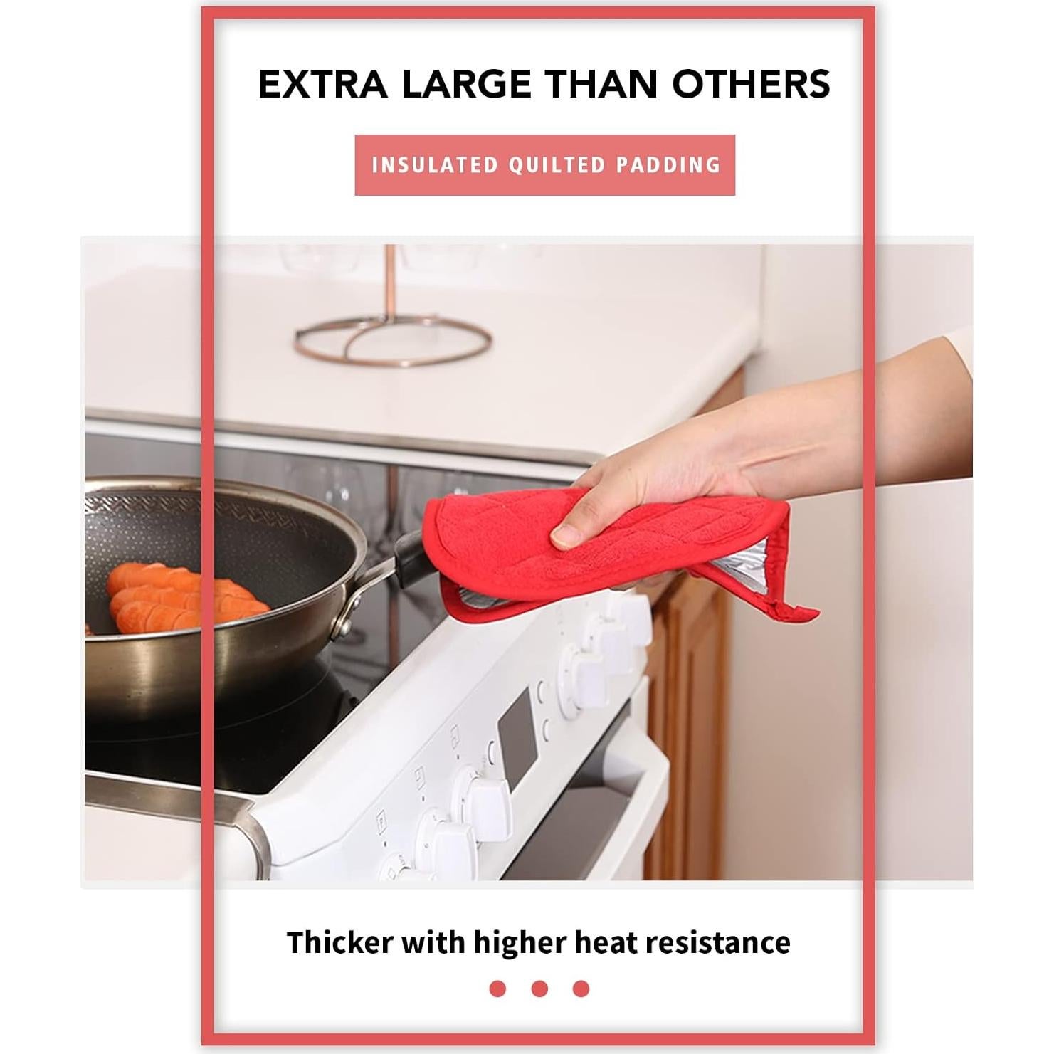 Agarraderas Resistentes al Calor Joyhalo - 4 Piezas Rojas