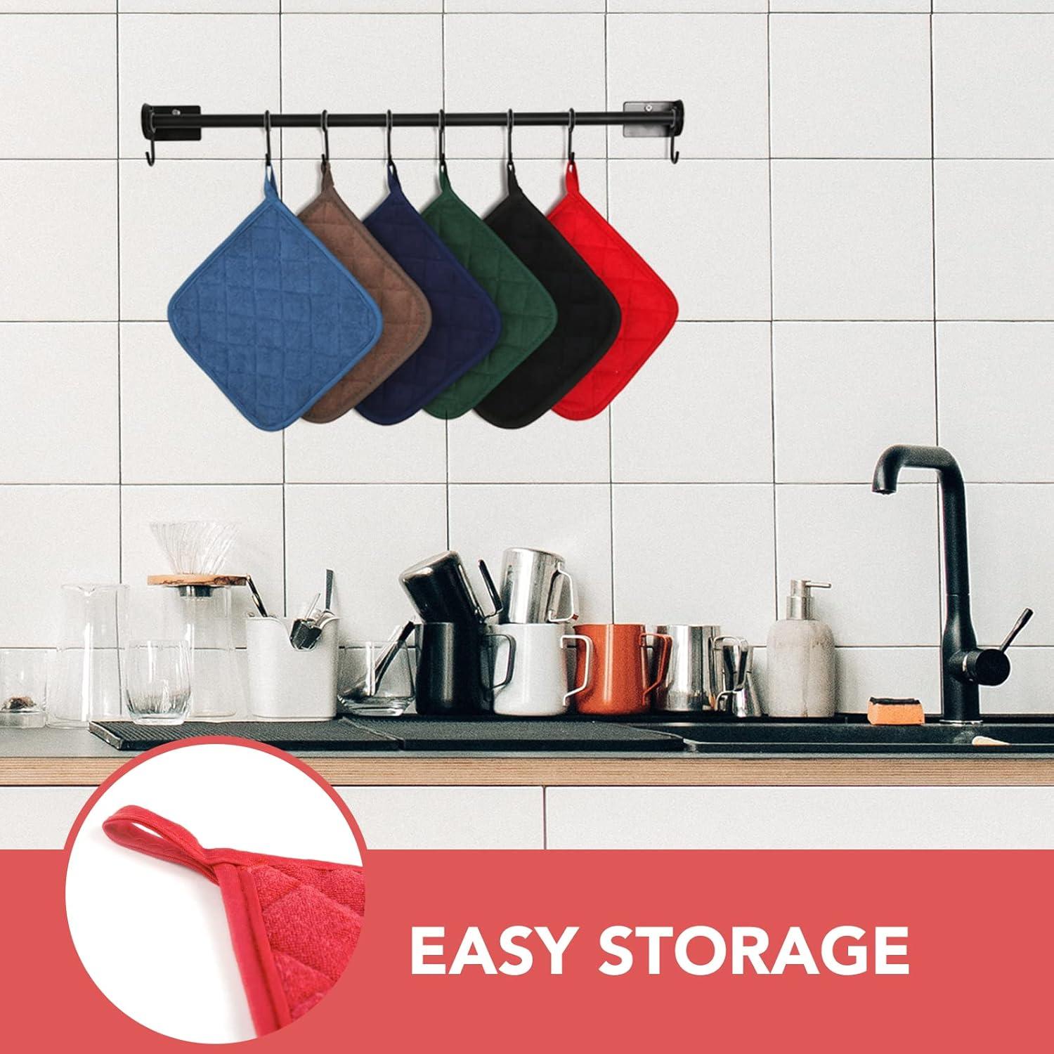 Agarraderas Resistentes al Calor Joyhalo - 4 Piezas Rojas