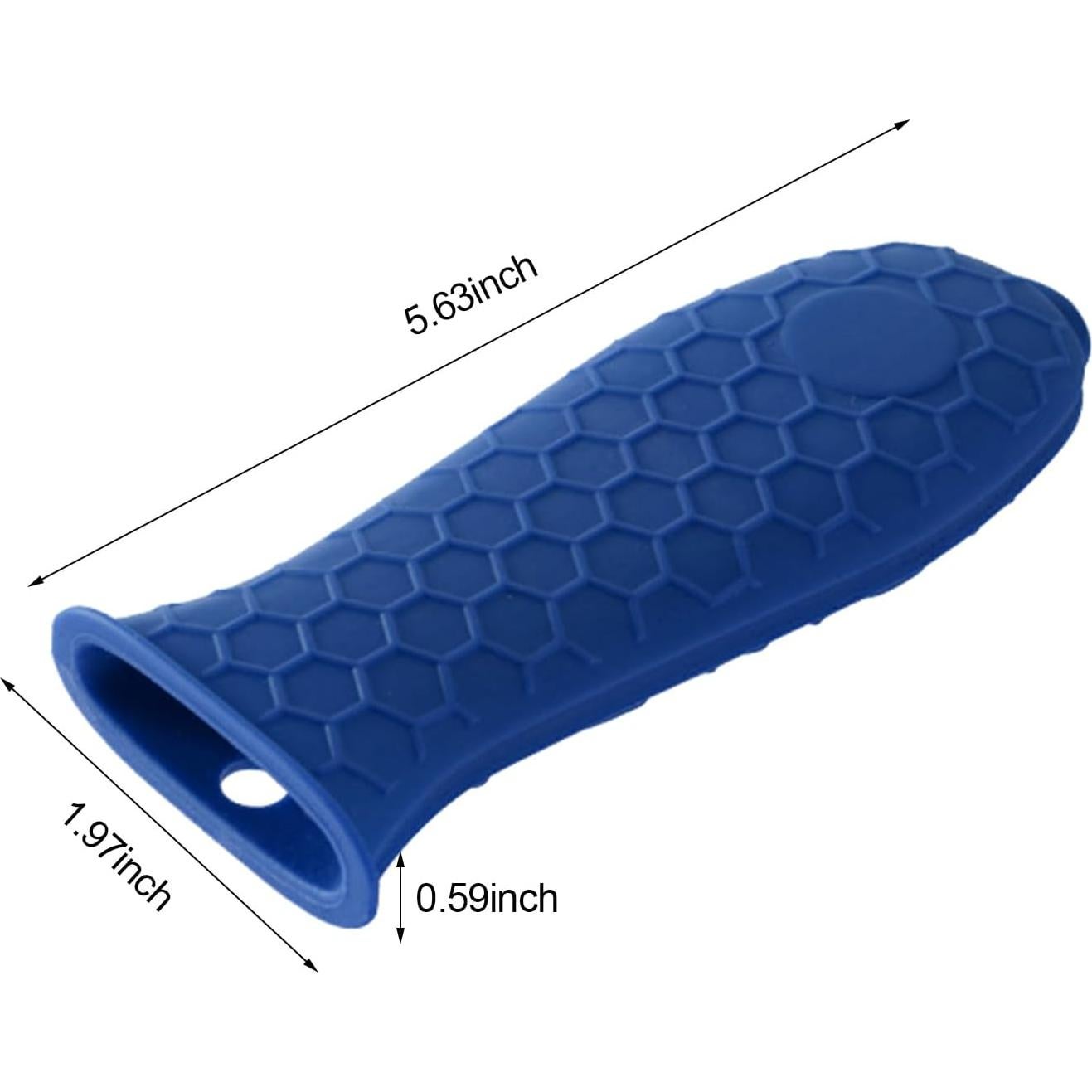 Cubiertas de Mango de Sartén de Hierro Fundido Shudyear - 3 Piezas Silicona Azul