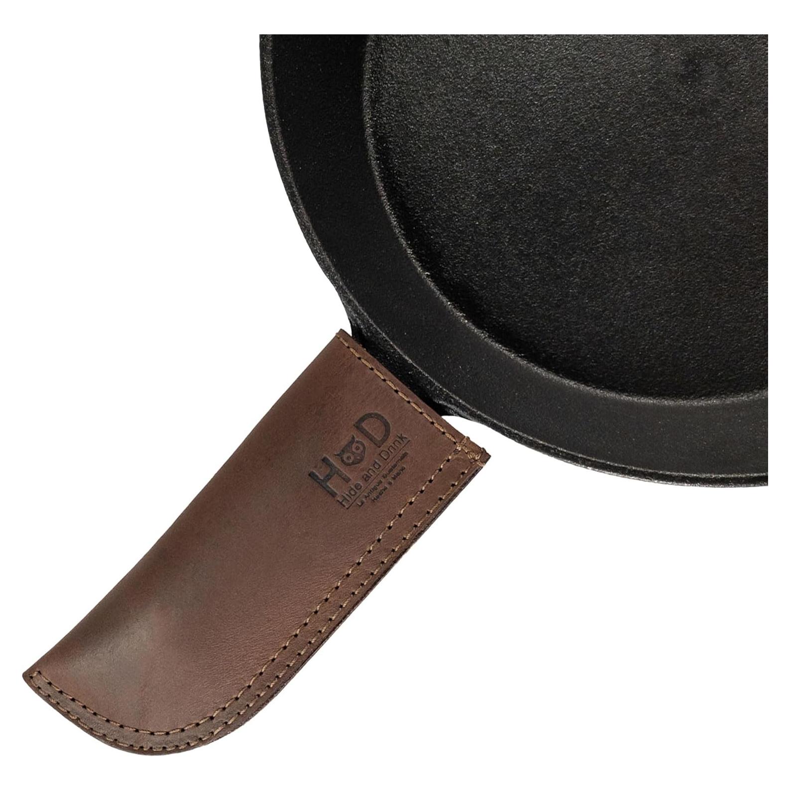 Soporte de Mango de Cuero Rústico Hide & Drink 10.16 cm