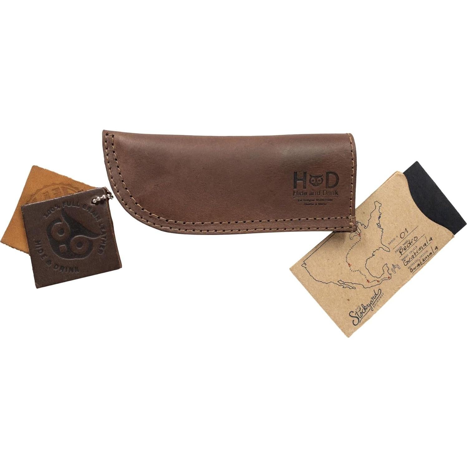 Soporte de Mango de Cuero Rústico Hide & Drink 10.16 cm