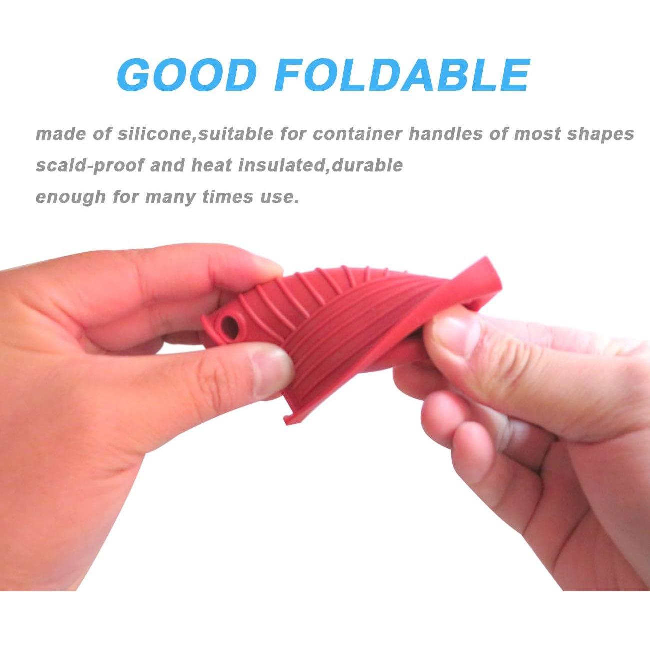 2 Pares de Fundas de Silicona Aislantes para Mangos de Sartenes