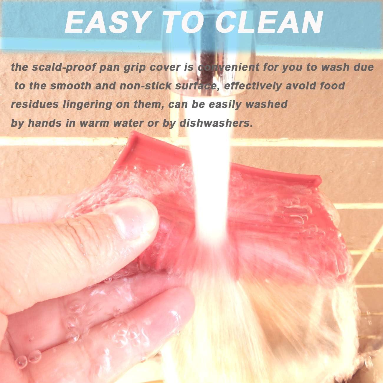 2 Pares de Fundas de Silicona Aislantes para Mangos de Sartenes