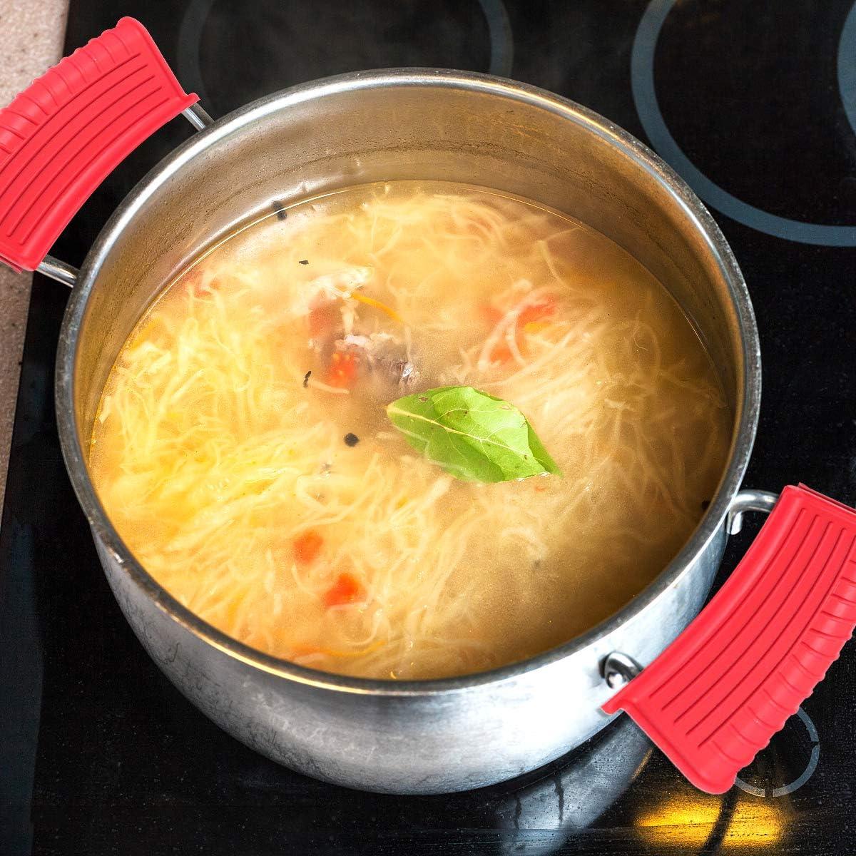 2 Pares de Fundas de Silicona Aislantes para Mangos de Sartenes