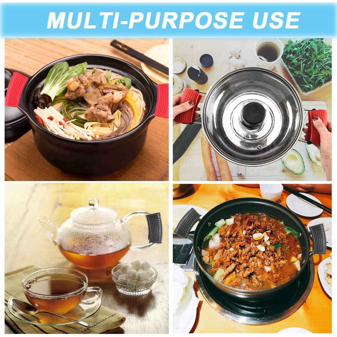 2 Pares de Fundas de Silicona Aislantes para Mangos de Sartenes