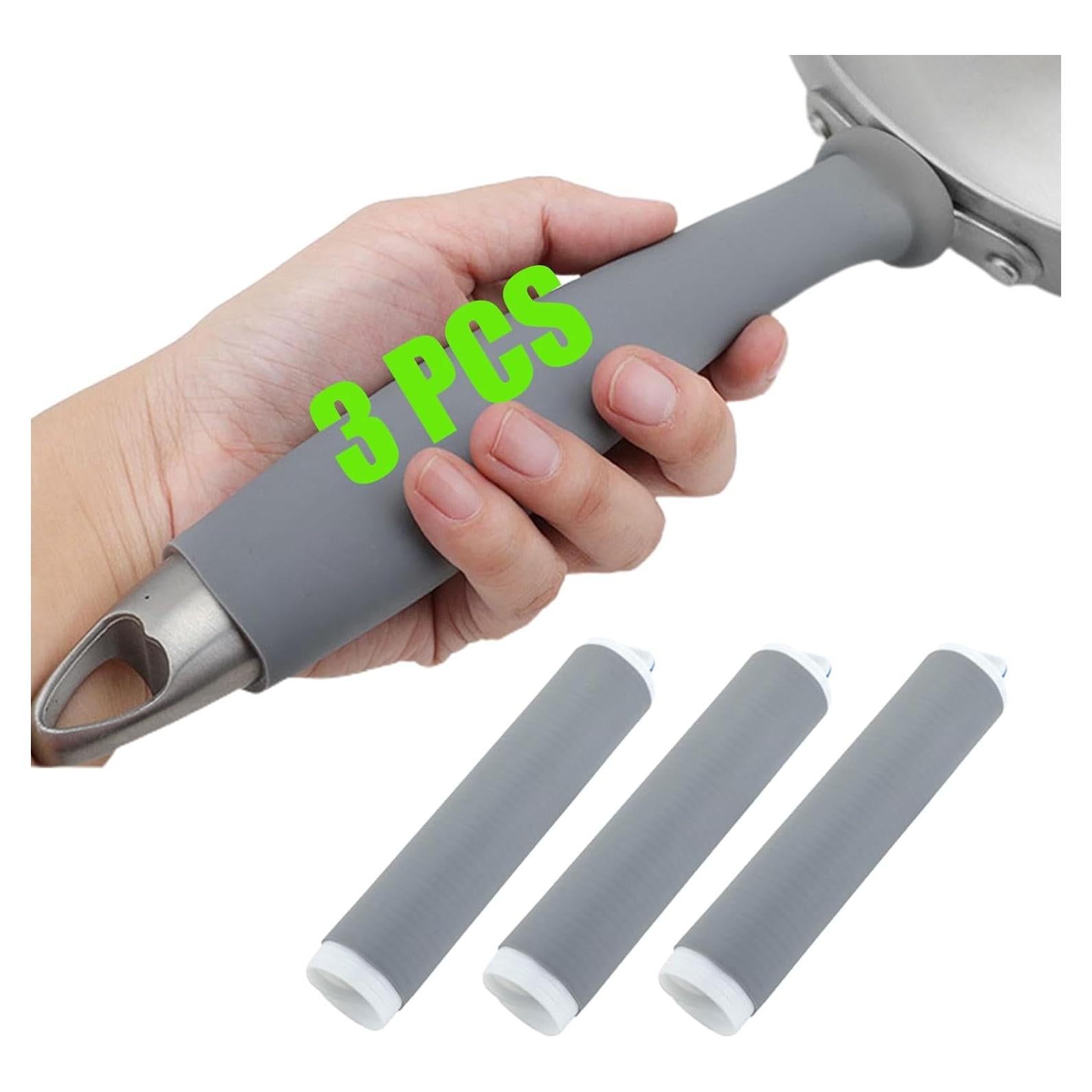 Set de 3 Fundas de Mango de Olla de Silicona LMSM Gris