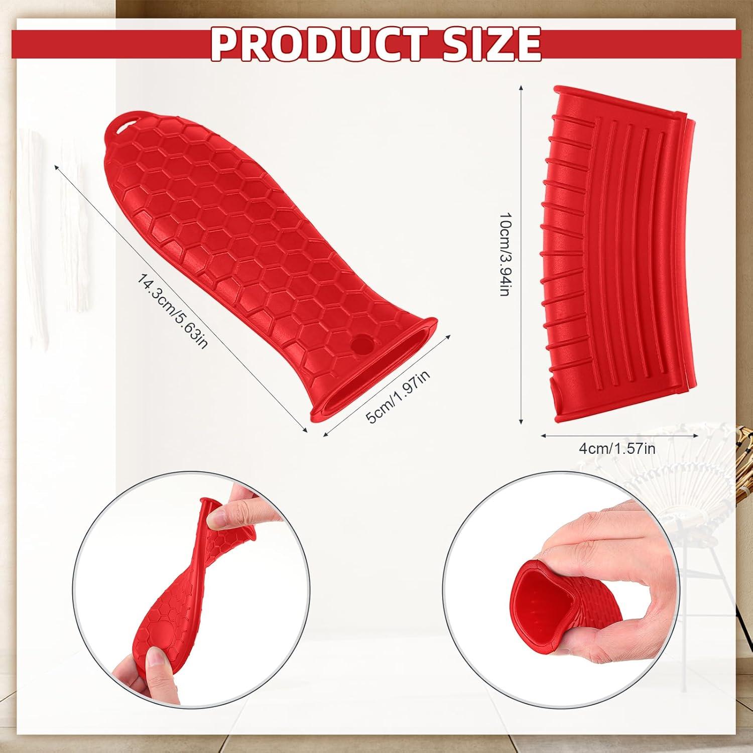 Honeydak Set de 12 Piezas: Tapetes y Cubiertas de Silicona Rojo