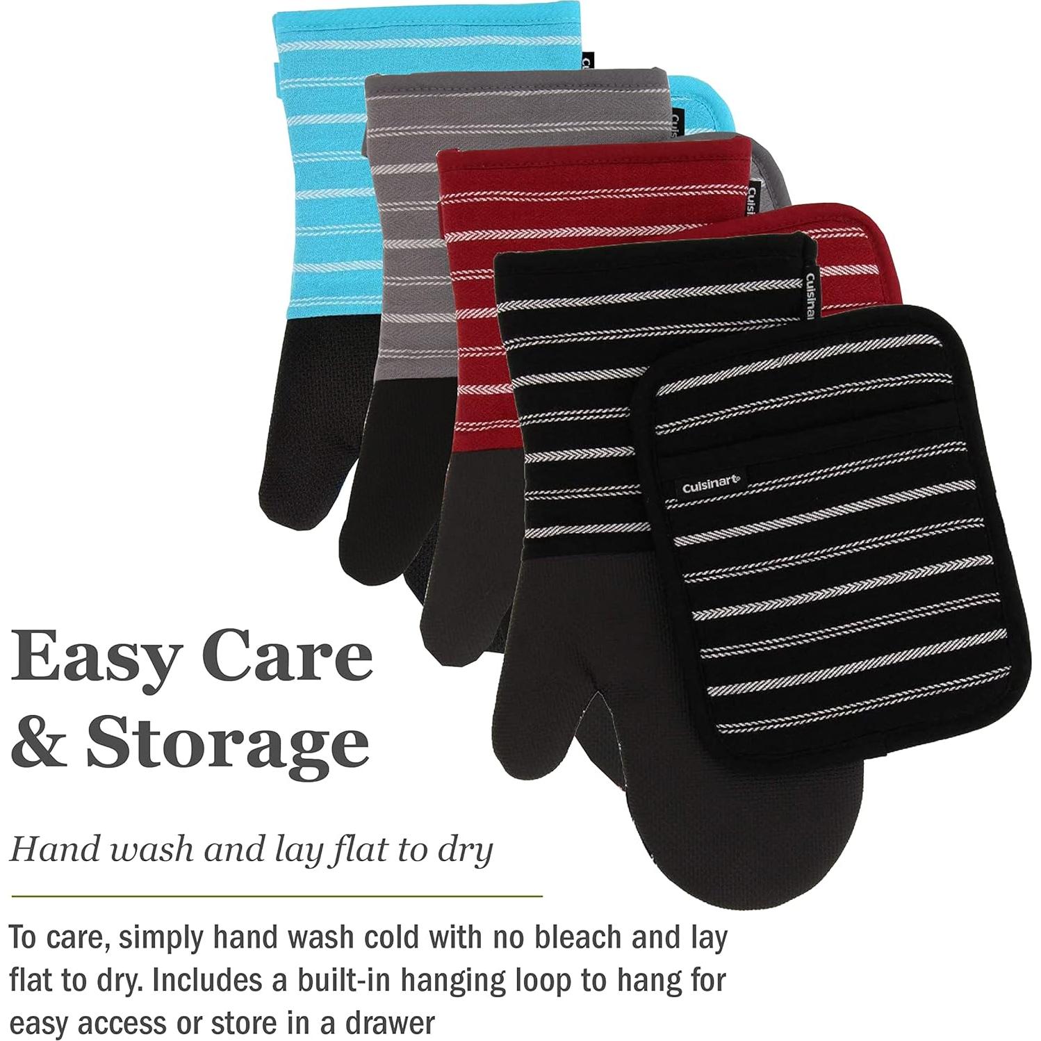 Guantes de Horno Cuisinart Rojo Dahlia Resistentes al Calor