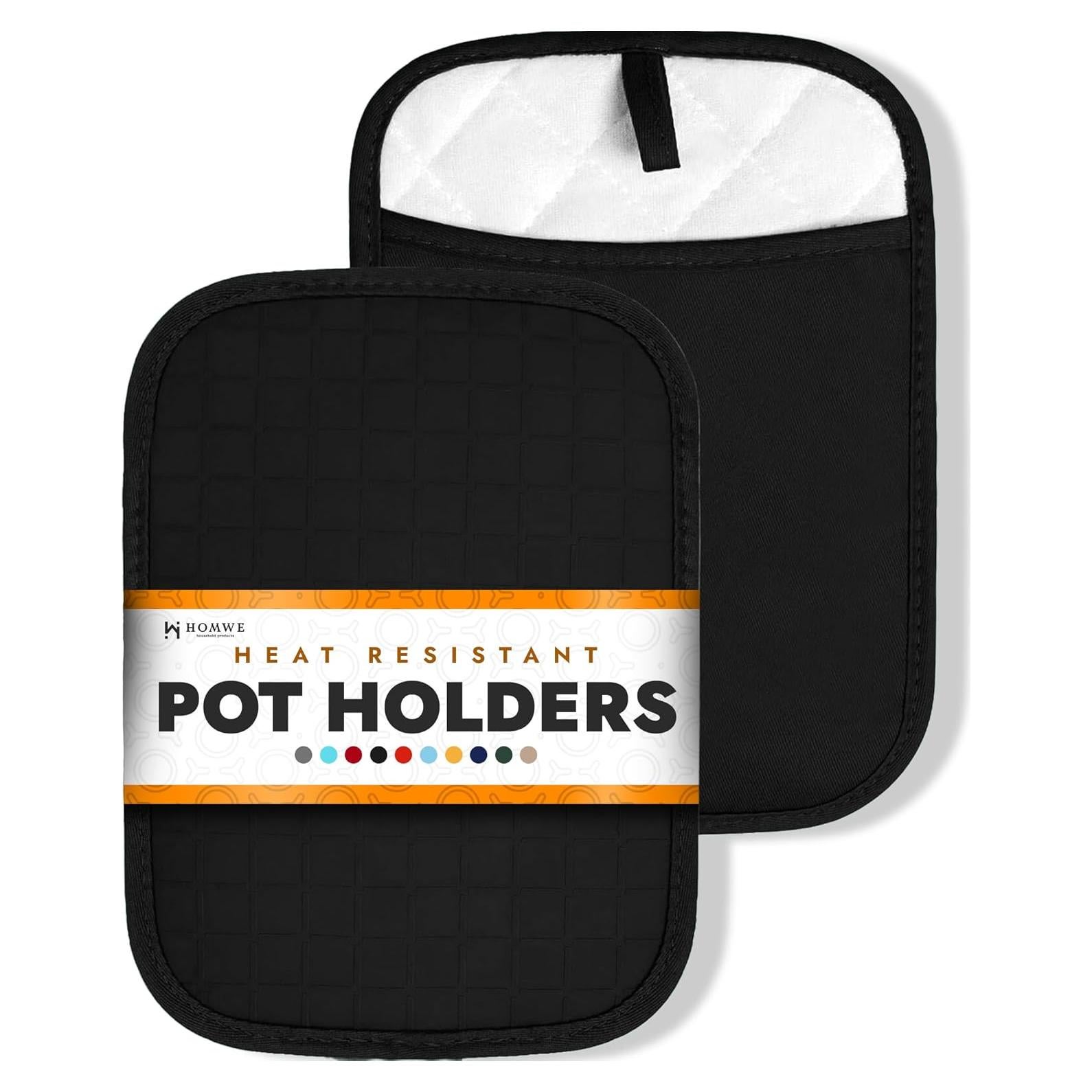 Soportes de Cocina HOMWE 2 en 1, Guantes y Trivets, Negro