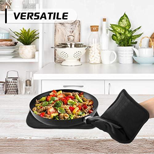 Soportes de Cocina HOMWE 2 en 1, Guantes y Trivets, Negro