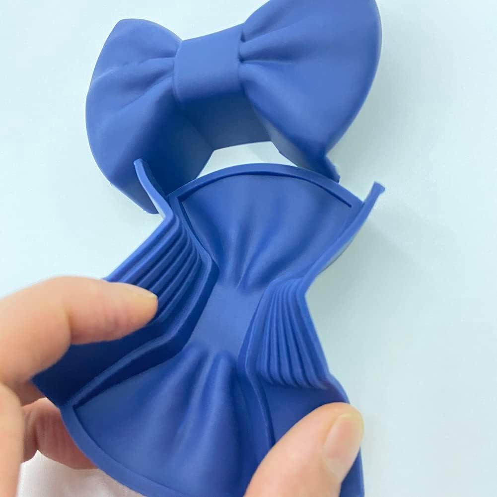 Bow Tie Silicone Heat Insulator Clip, Mini Oven Mitt, Finger Guard Pot Holder, Kitchen Cooking Gloves,Silicone Pinch Holder (Blue)