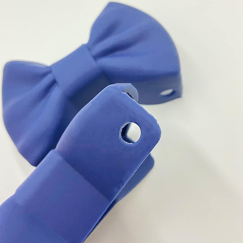 Bow Tie Silicone Heat Insulator Clip, Mini Oven Mitt, Finger Guard Pot Holder, Kitchen Cooking Gloves,Silicone Pinch Holder (Blue)