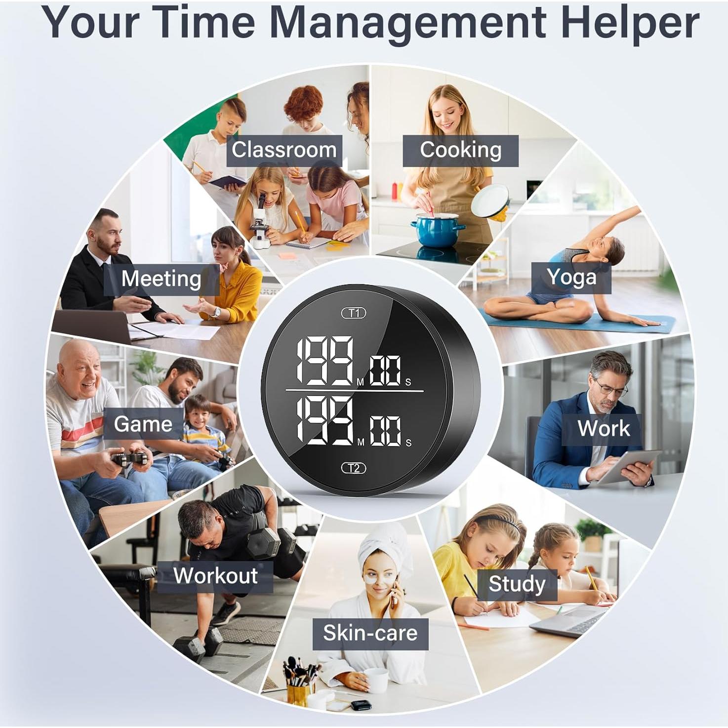 Temporizador Digital Doble HAUKINIX con Pantalla Grande