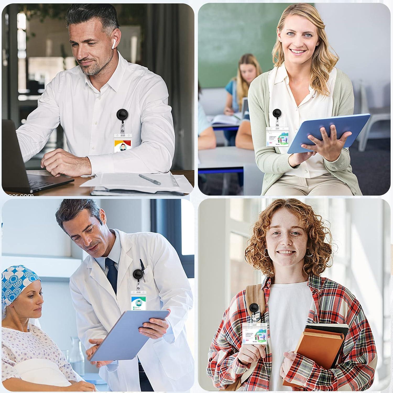 2 Reels de Insignia Retráctiles Koorito con Clip Giratorio Negro