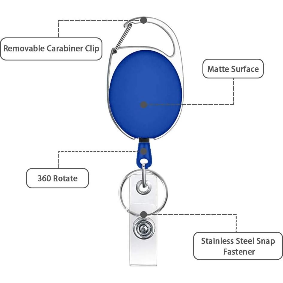 14 Portatarjetas Retráctiles Viaky con Clips y Cuerda 60cm