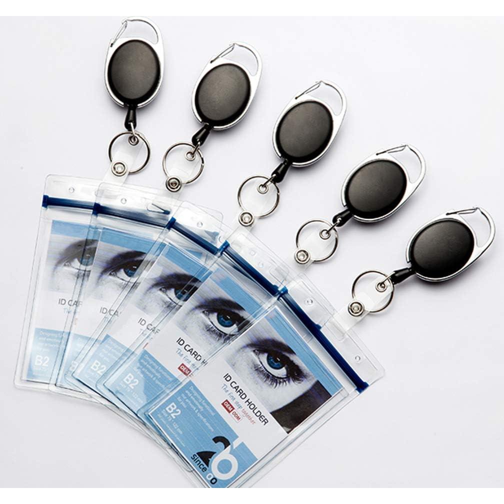 14 Portatarjetas Retráctiles Viaky con Clips y Cuerda 60cm