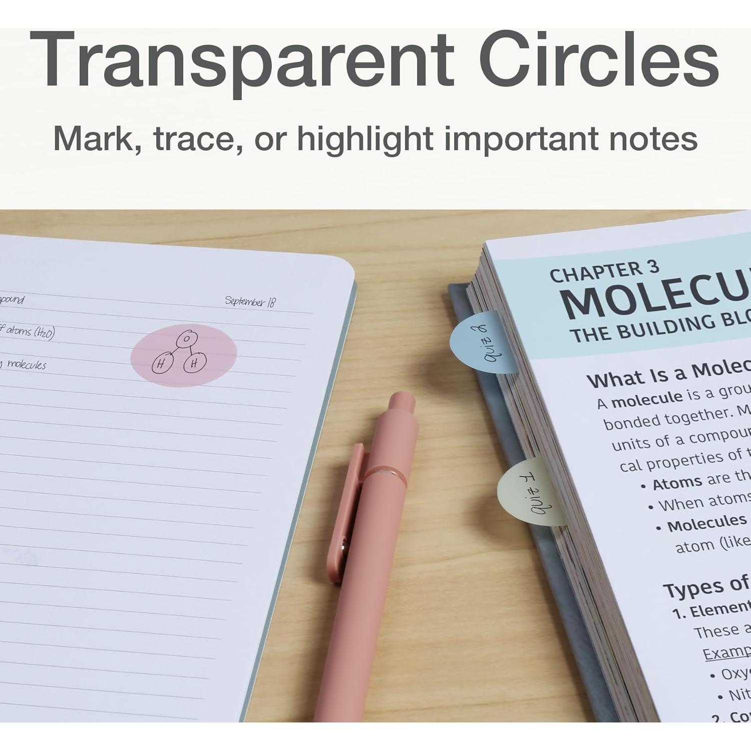 Notas Adhesivas Transparentes Redi-Tag 2.54 cm 600 Piezas Pastel