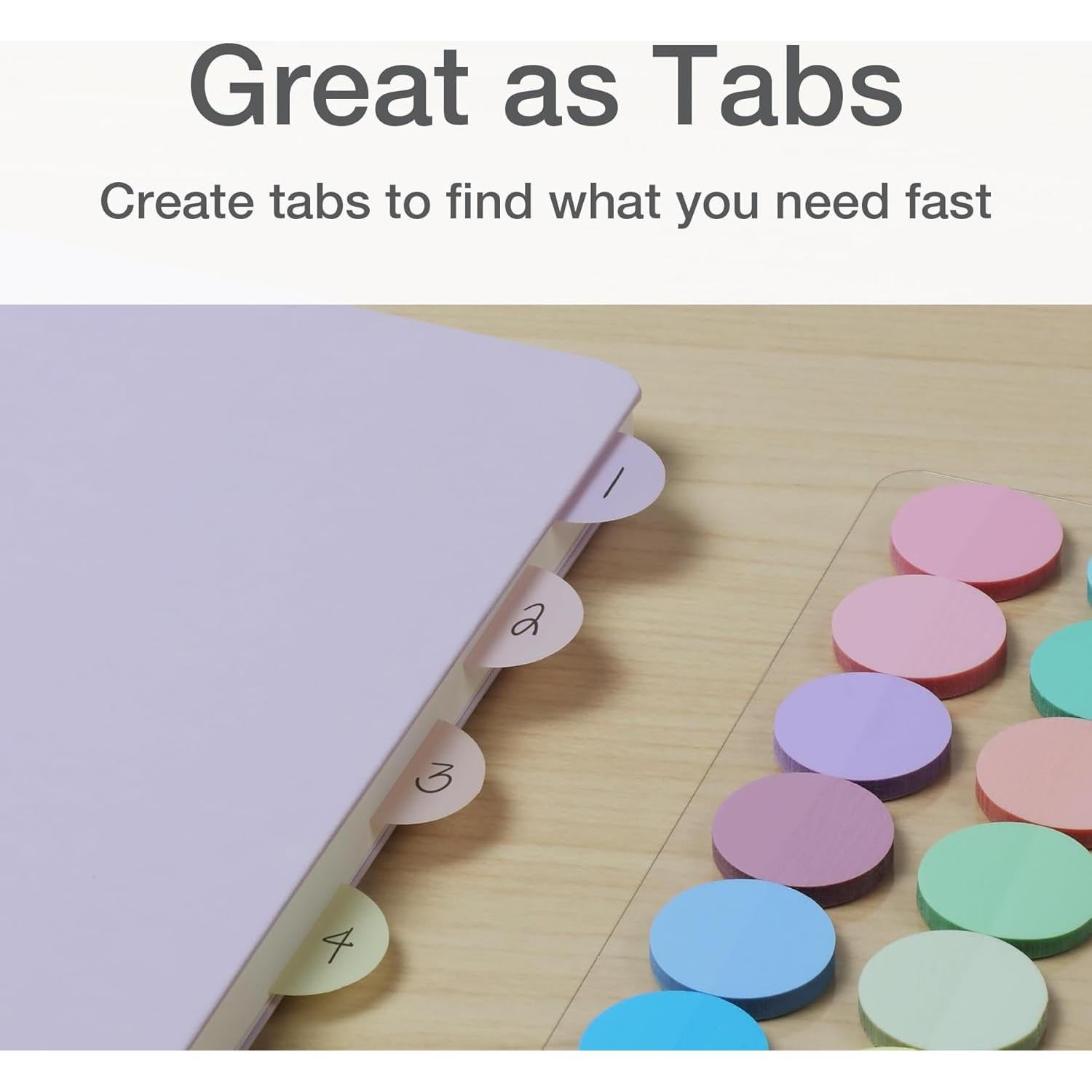 Notas Adhesivas Transparentes Redi-Tag 2.54 cm 600 Piezas Pastel