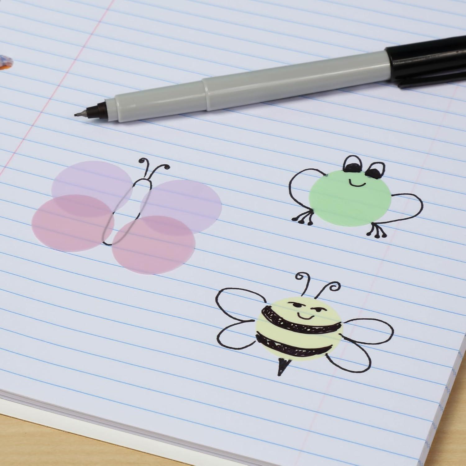 Notas Adhesivas Transparentes Redi-Tag 2.54 cm 600 Piezas Pastel