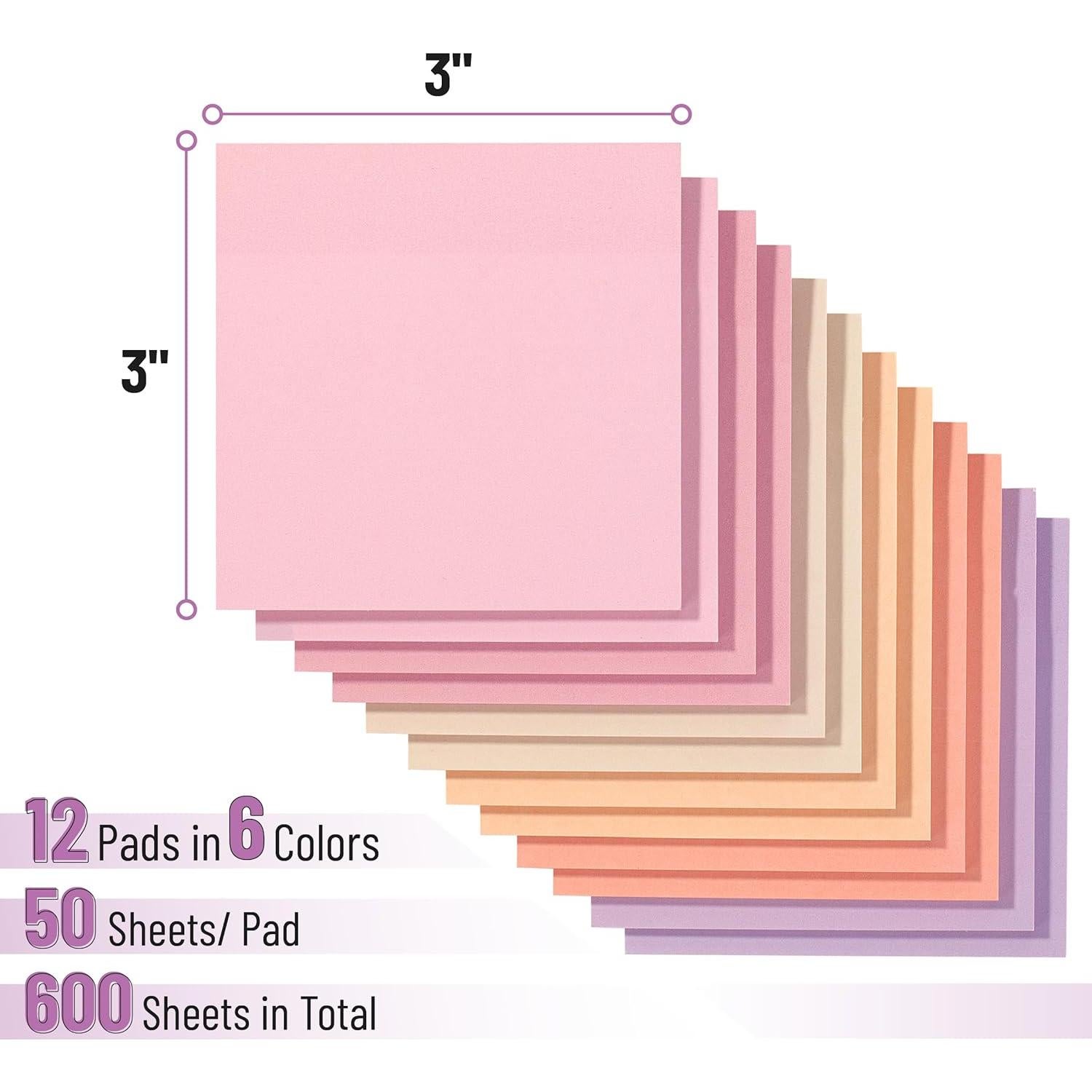 Notas Adhesivas Coloridas Mr. Pen 7.62x7.62cm 600 Hojas