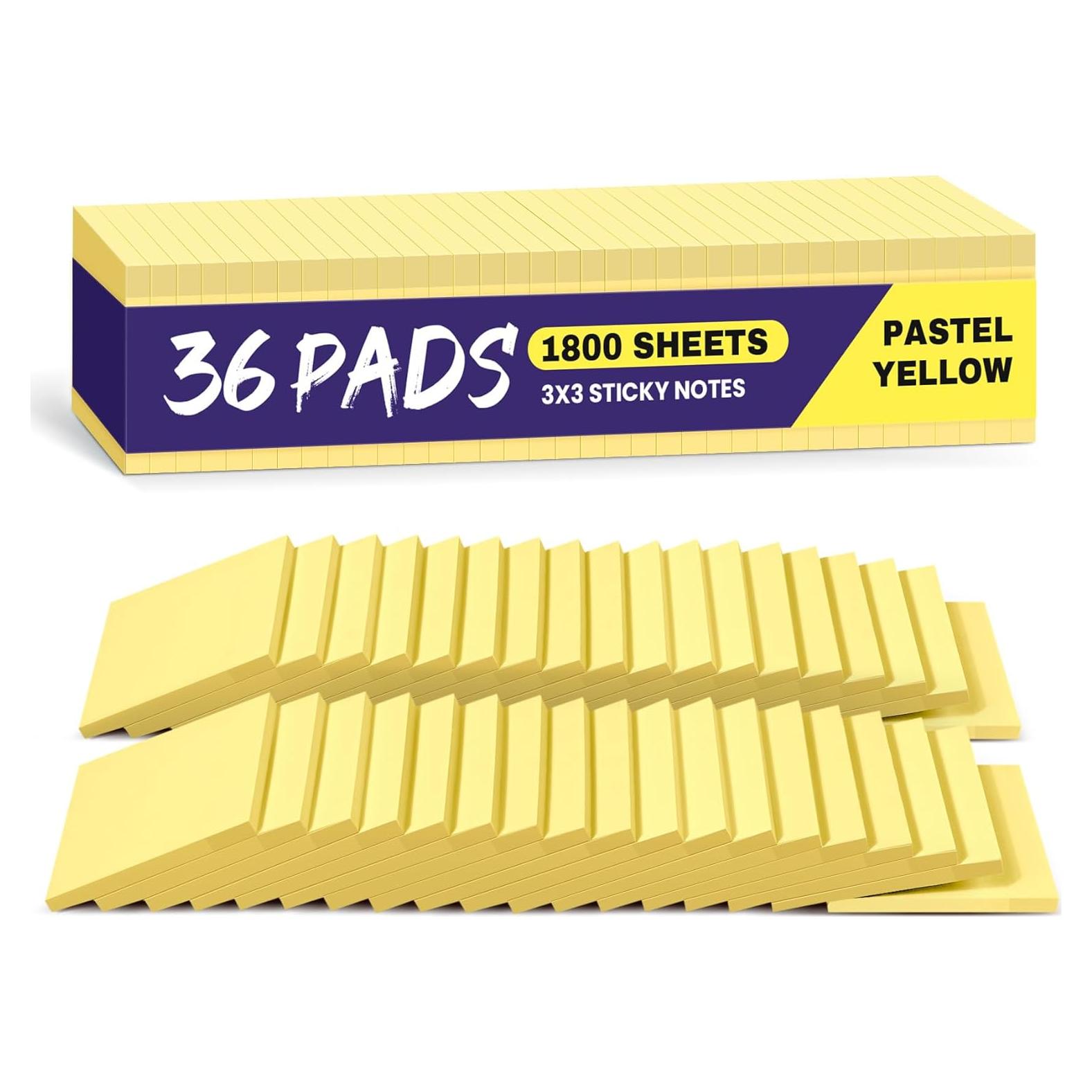 Notas Adhesivas Taja Amarillo Pastel 7.62x7.62 cm - Paquete 36