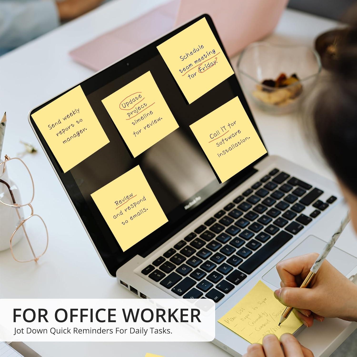 Notas Adhesivas Taja Amarillo Pastel 7.62x7.62 cm - Paquete 36