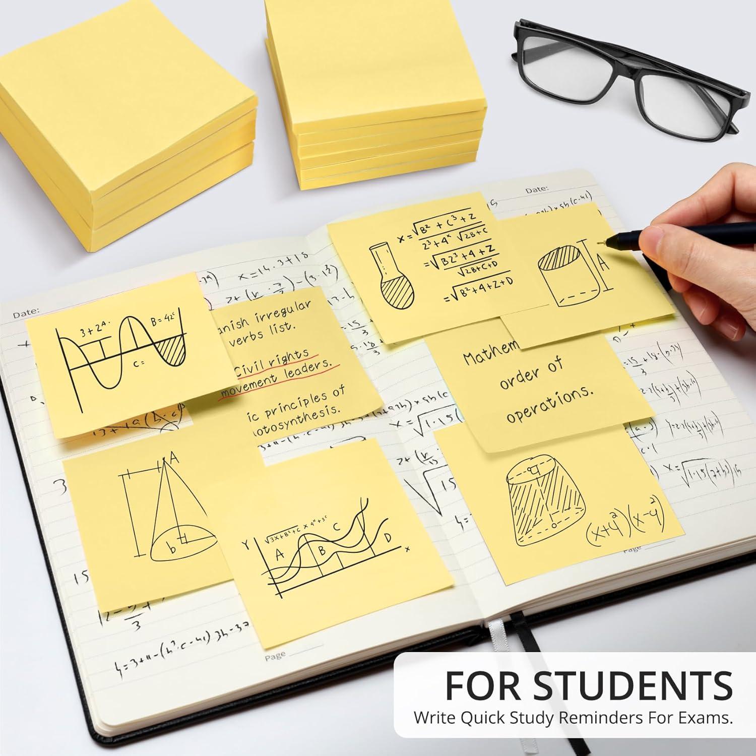 Notas Adhesivas Taja Amarillo Pastel 7.62x7.62 cm - Paquete 36