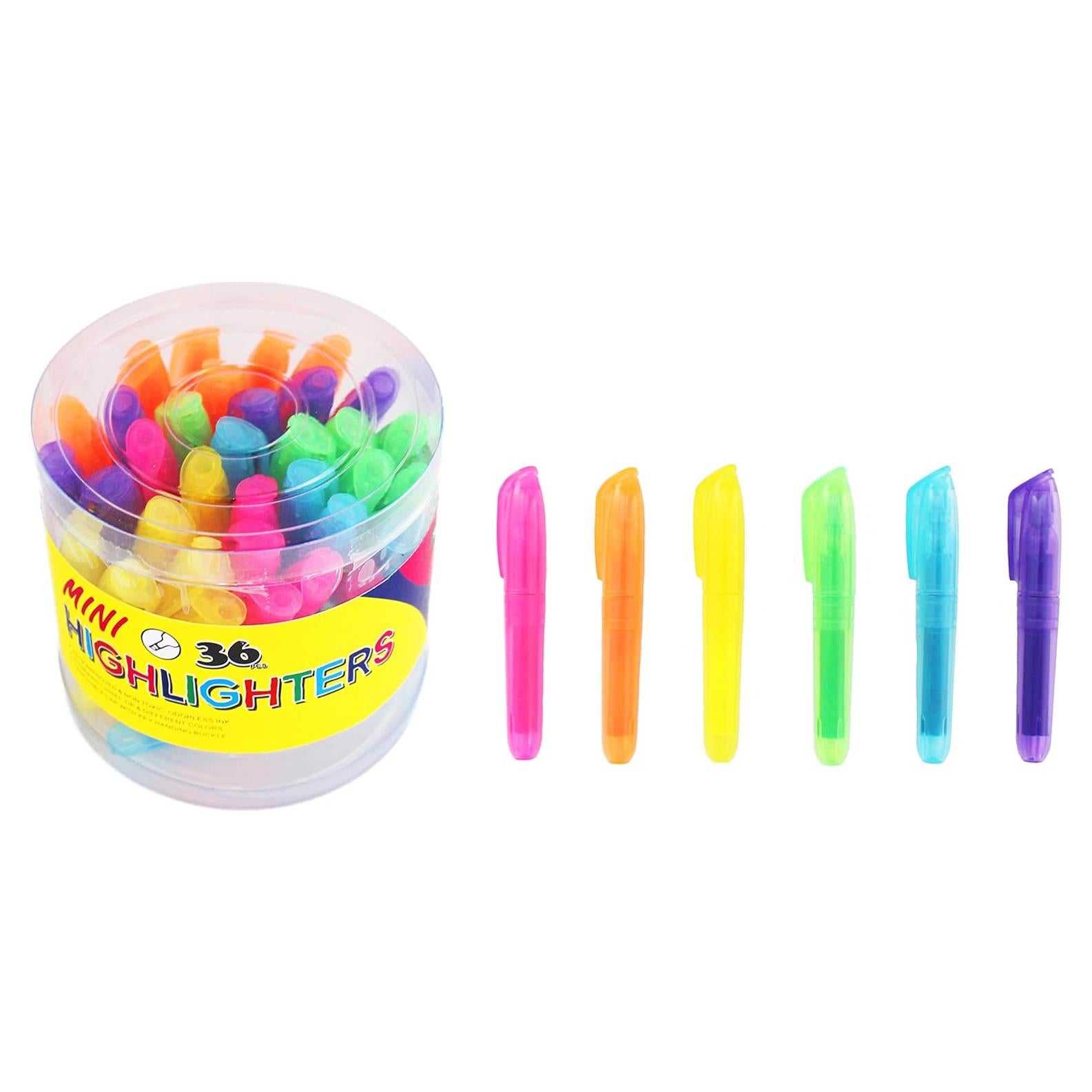 Set de 36 Mini Marcadores Fluorescentes SKKSTATIONERY Punta Chisel