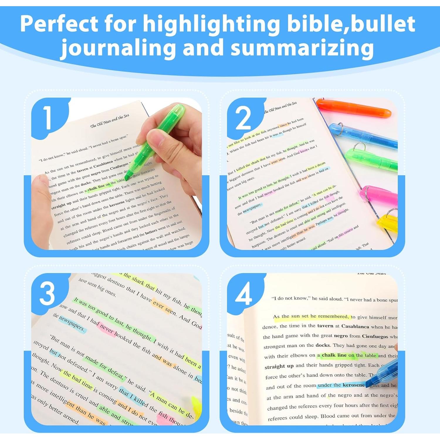 100 Mini Marcadores Fluorescentes Meyeyaia - Colores Brillantes