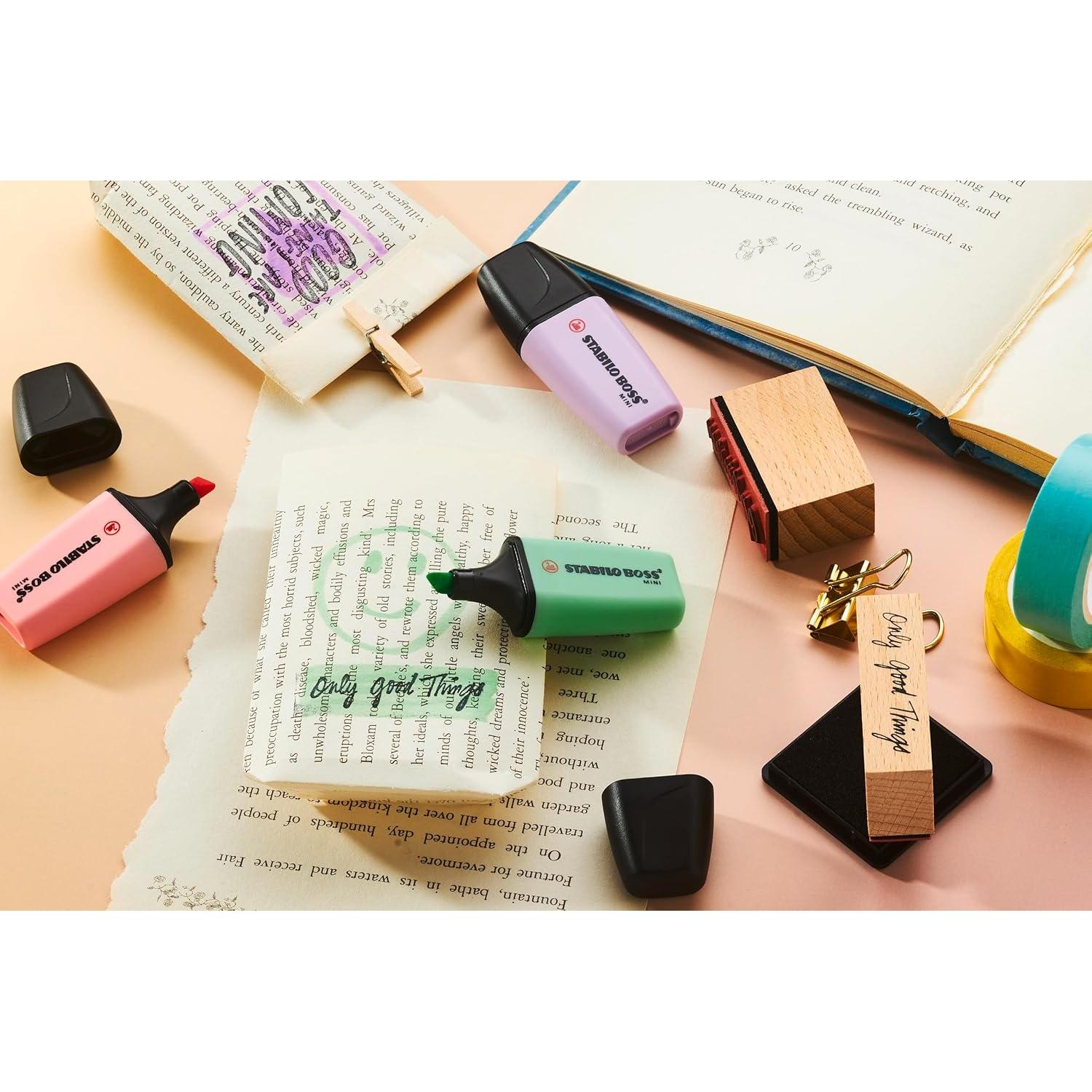 Resaltadores STABILO Boss Mini Pastel x 6 - Tinta a Base de Agua