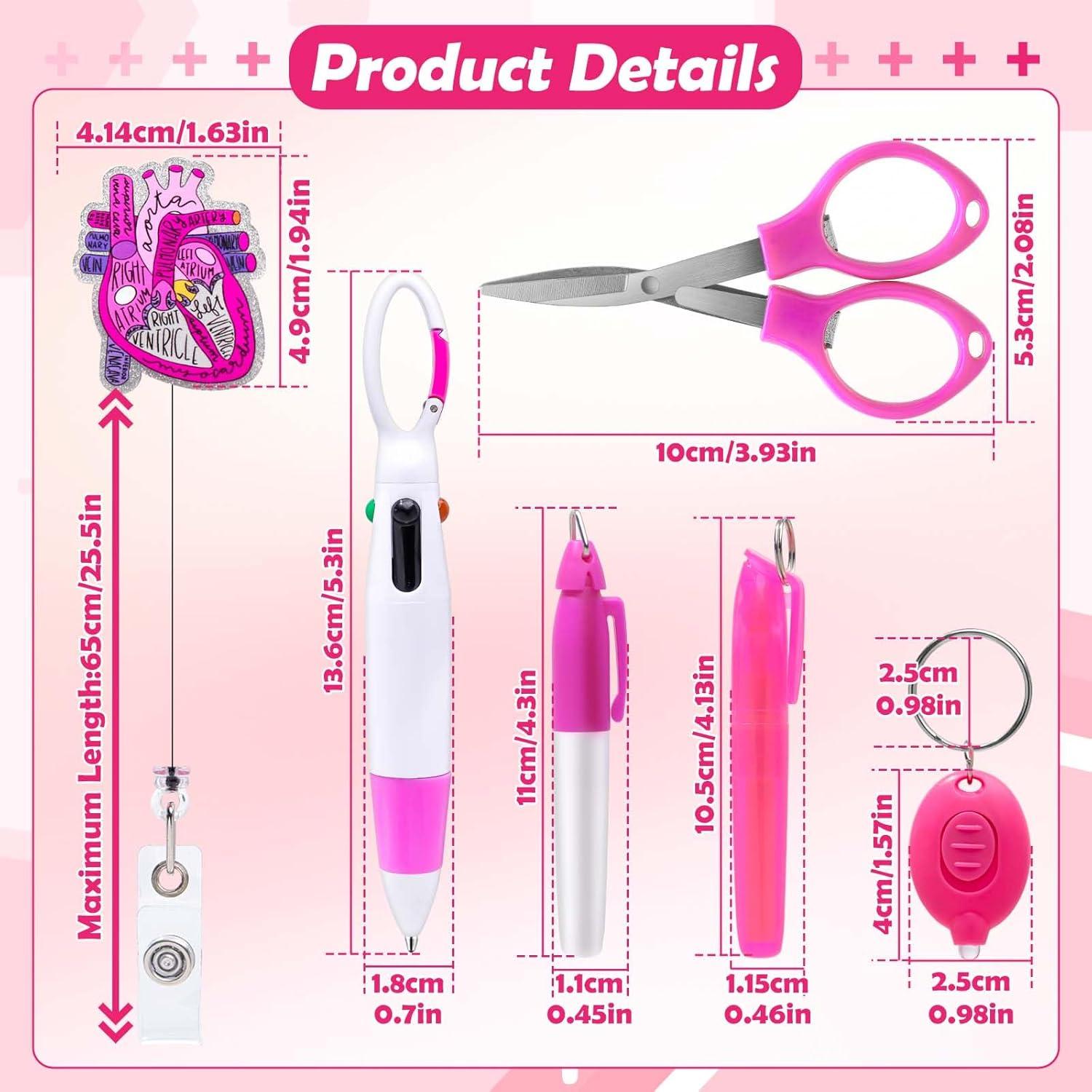 Juego de bolígrafos de enfermera GZJINYUAN 6 piezas Rosa