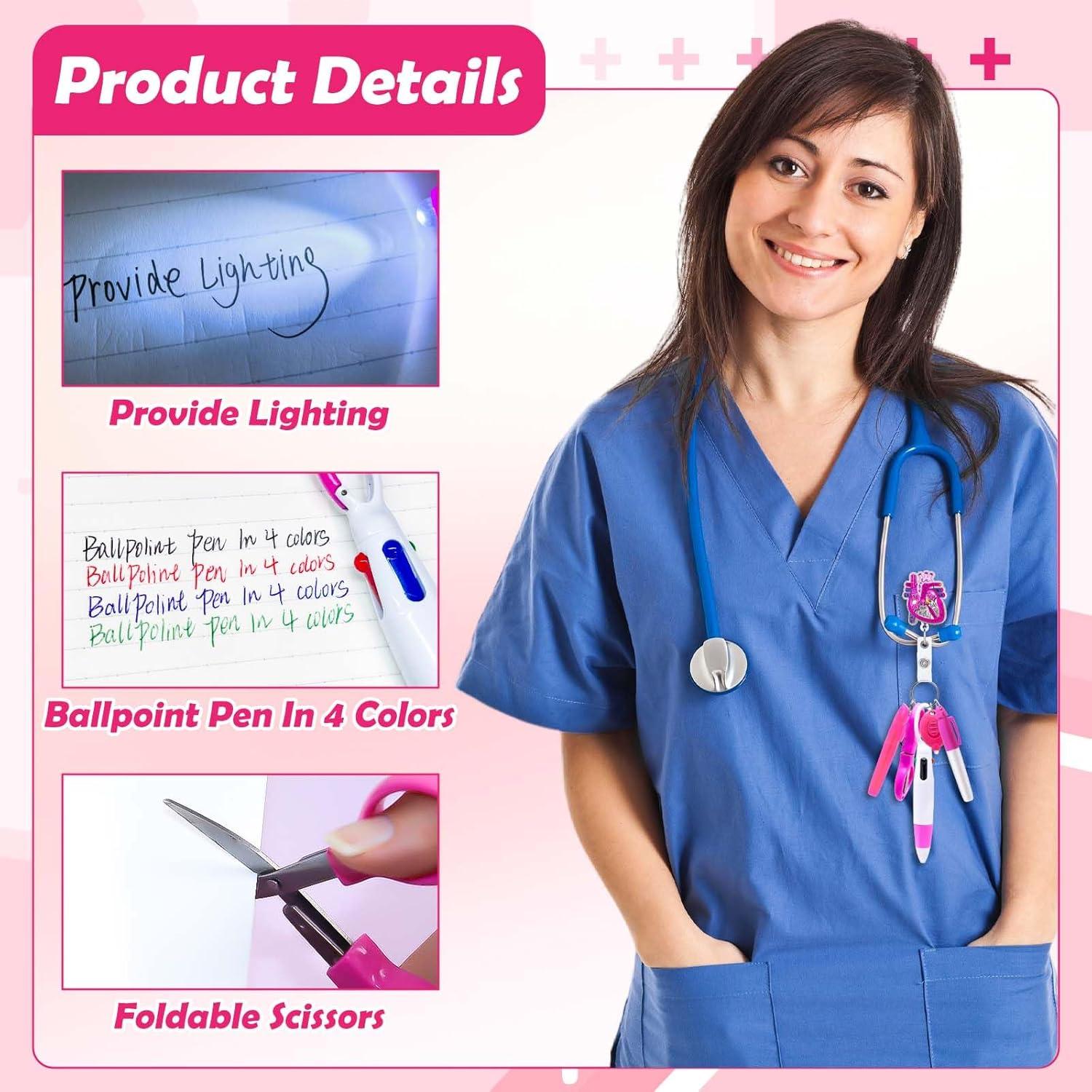 Juego de bolígrafos de enfermera GZJINYUAN 6 piezas Rosa