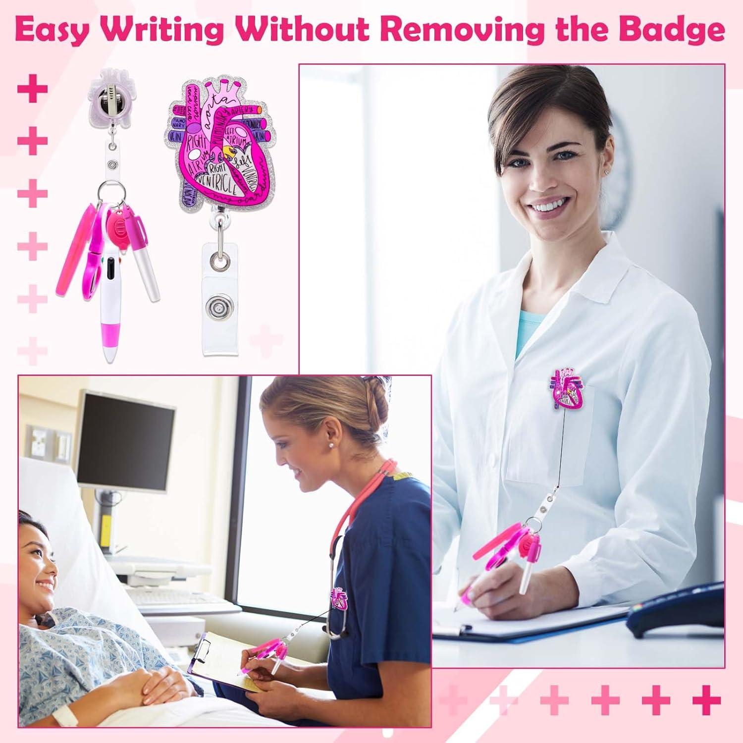 Juego de bolígrafos de enfermera GZJINYUAN 6 piezas Rosa