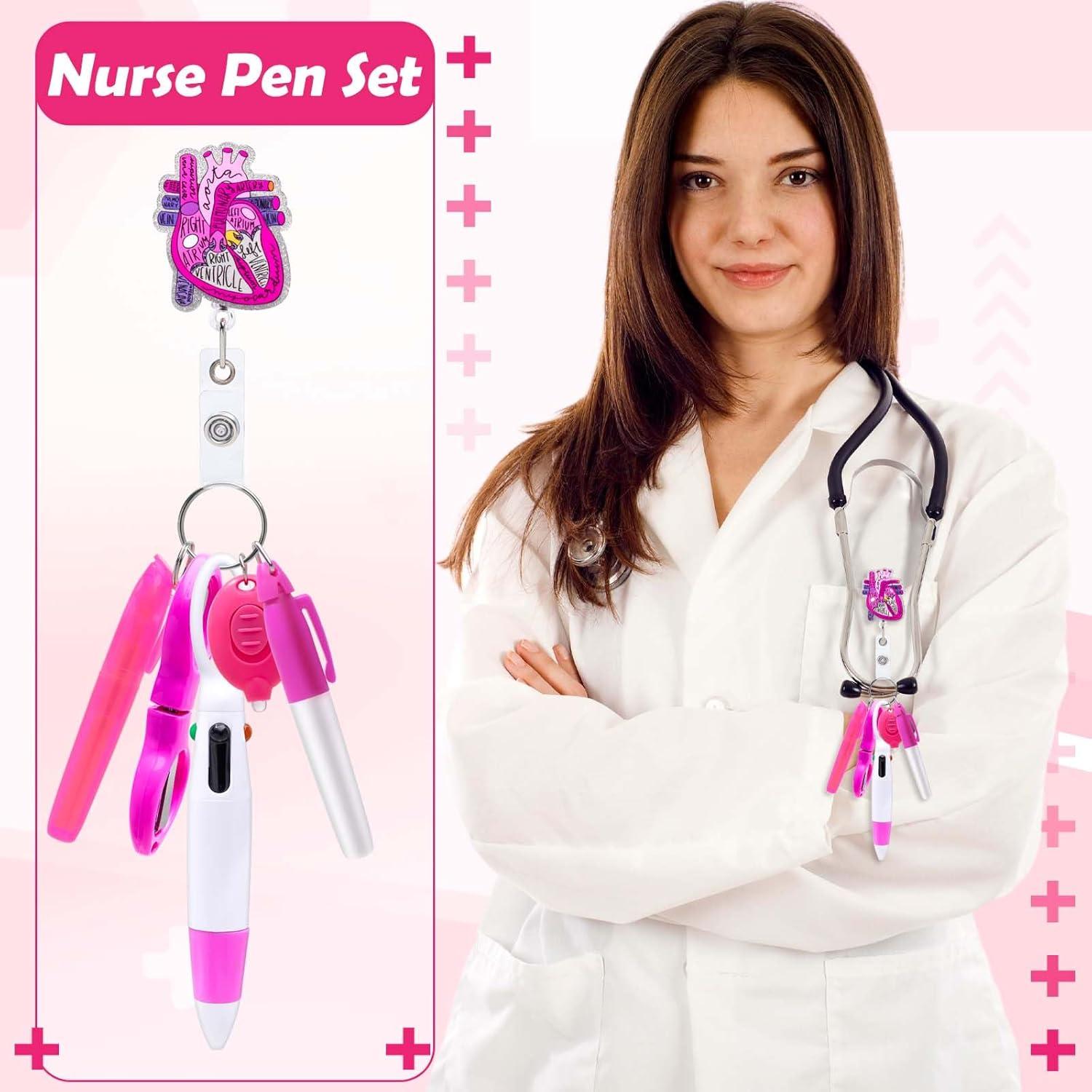 Juego de bolígrafos de enfermera GZJINYUAN 6 piezas Rosa