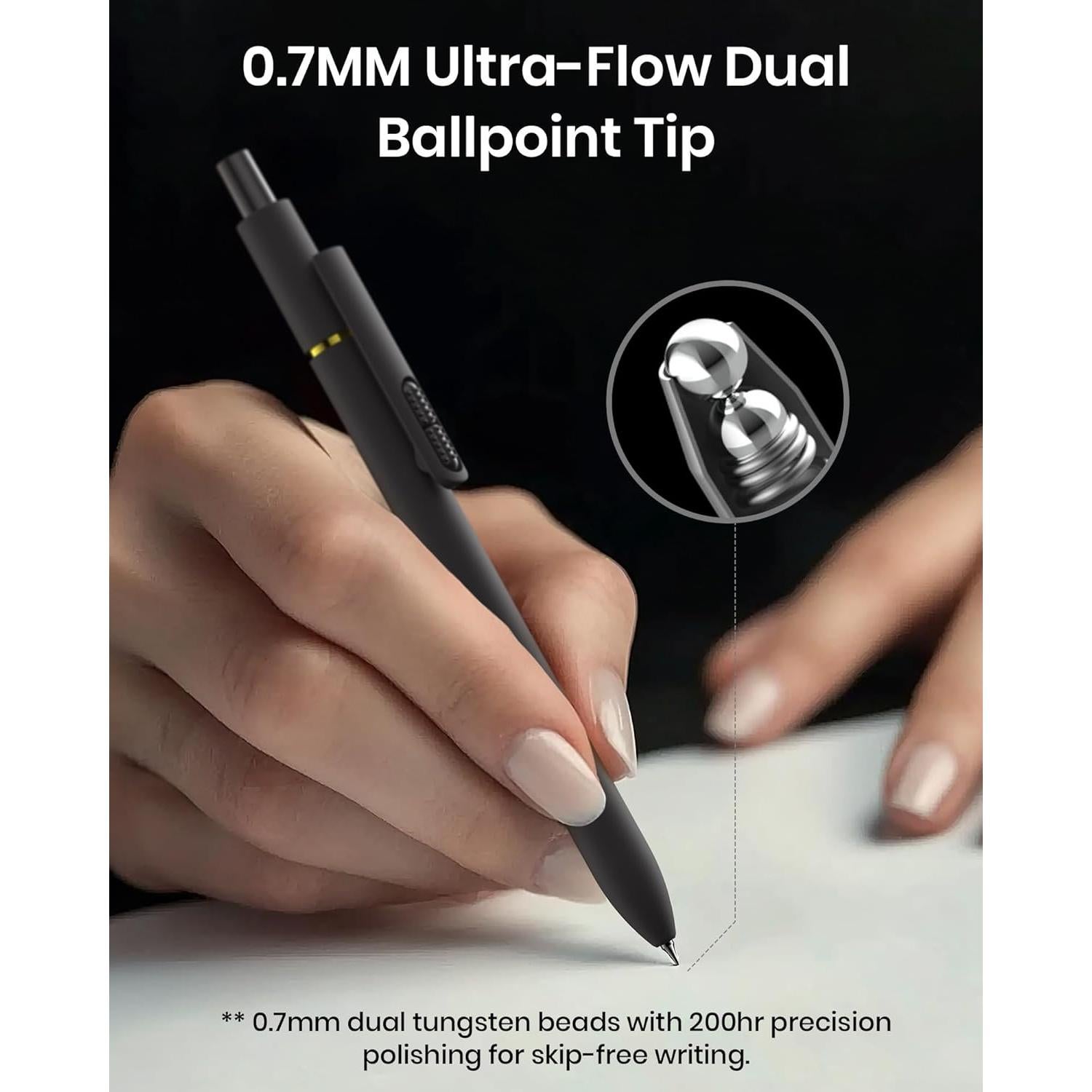 Bolígrafos de Gel Hiacry 0.7mm Tinta Negra 8 Pcs Escritura Suave