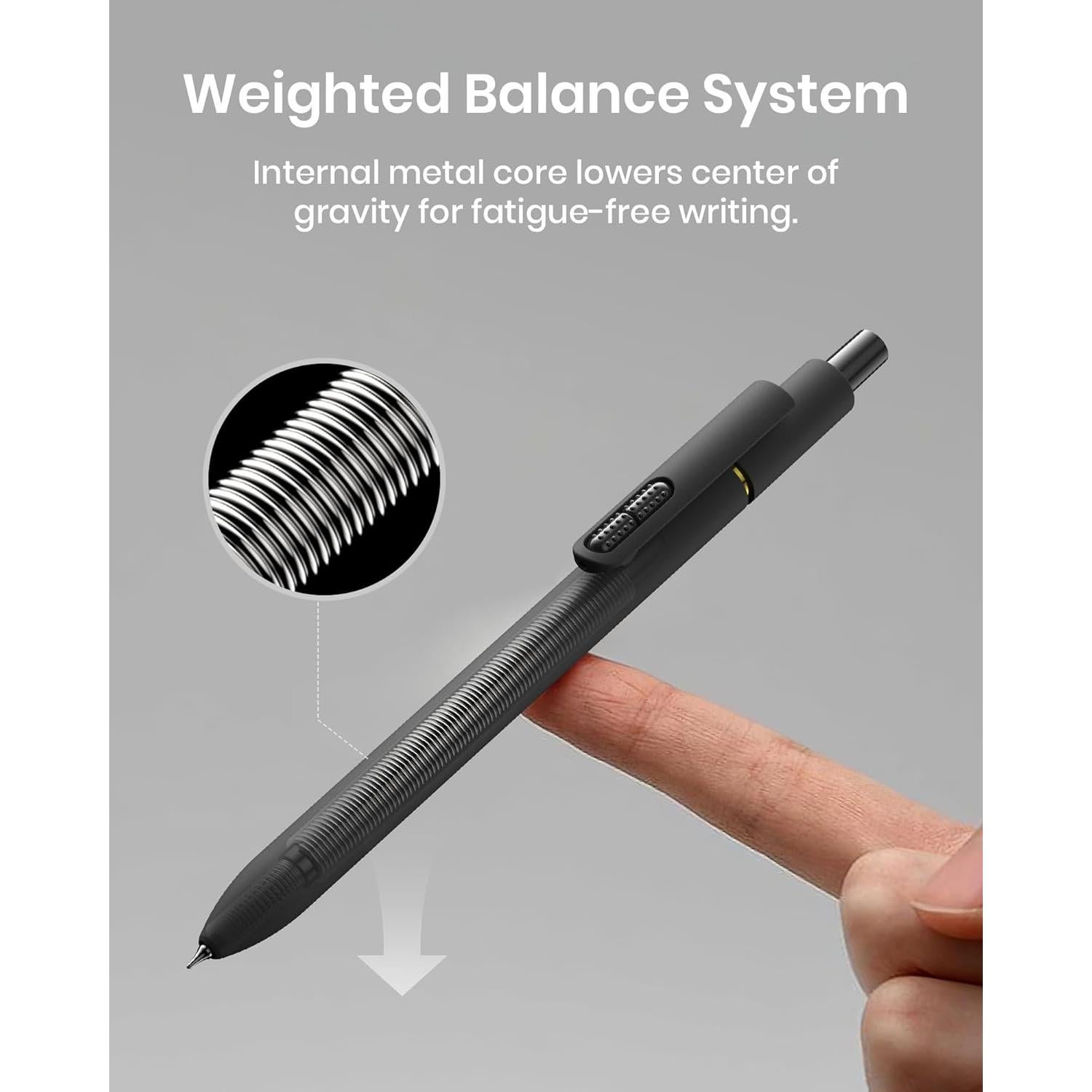 Bolígrafos de Gel Hiacry 0.7mm Tinta Negra 8 Pcs Escritura Suave