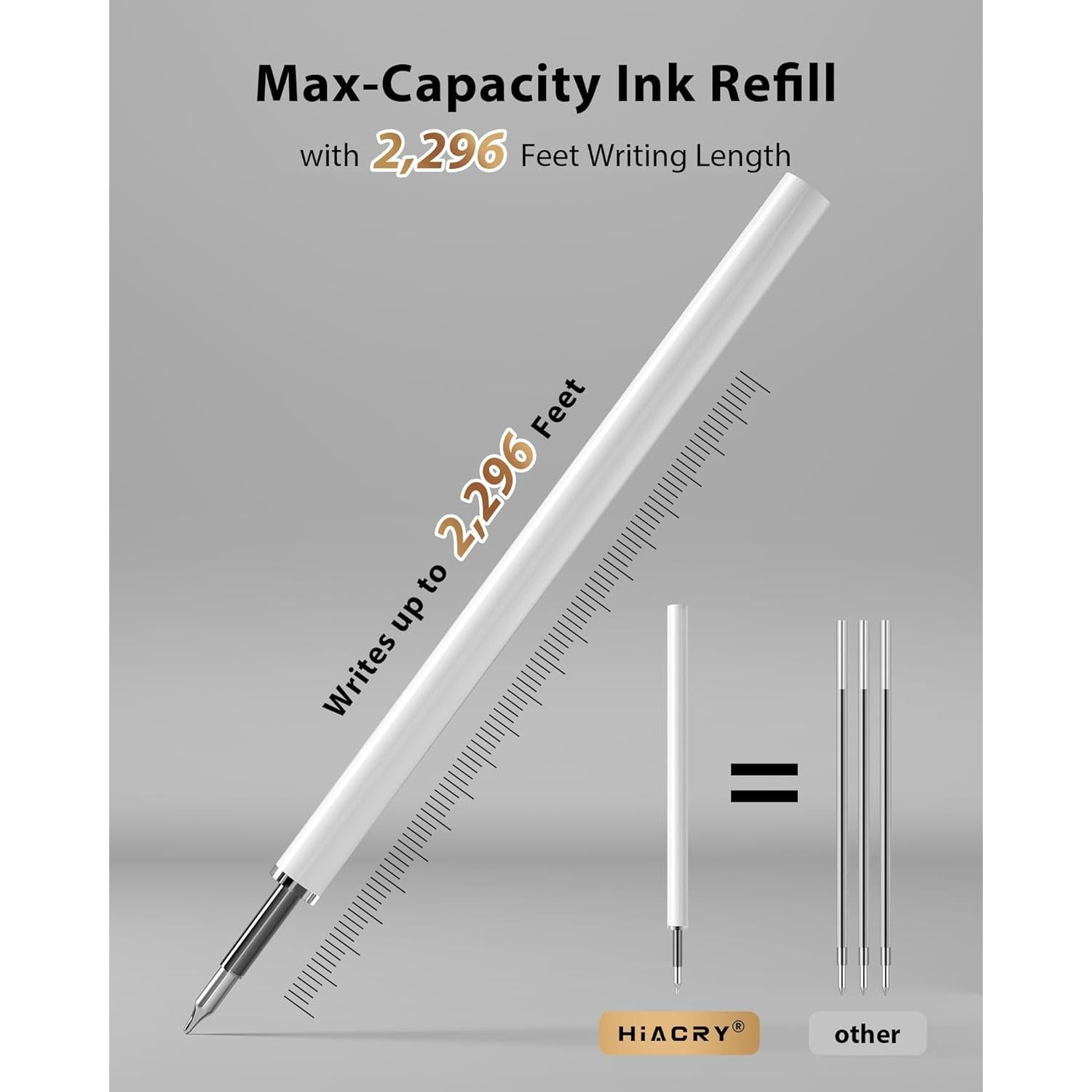 Bolígrafos de Gel Hiacry 0.7mm Tinta Negra 8 Pcs Escritura Suave