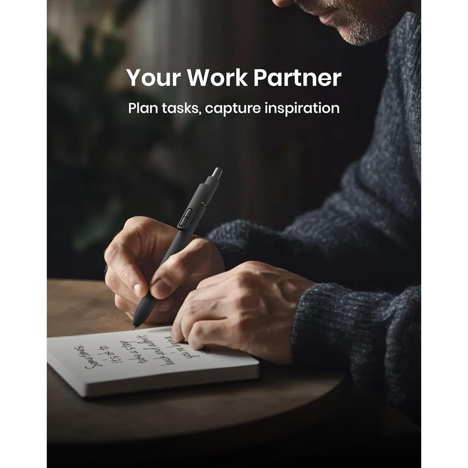 Bolígrafos de Gel Hiacry 0.7mm Tinta Negra 8 Pcs Escritura Suave