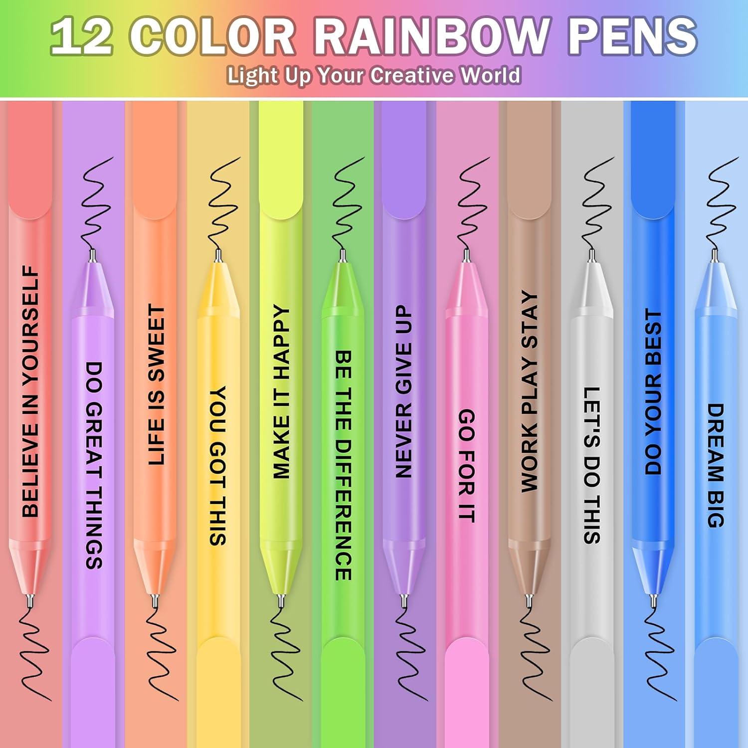 Juego de 12 Bolígrafos Punta Fina WY WENYUAN Tinta Negra 0.7mm