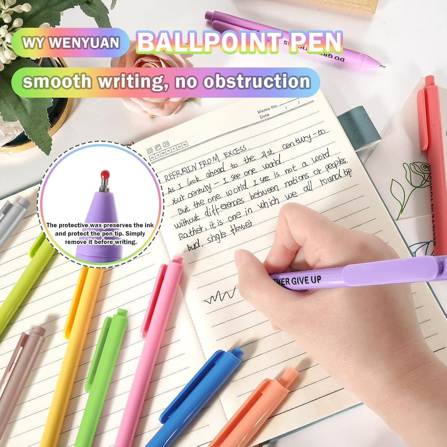 Juego de 12 Bolígrafos Punta Fina WY WENYUAN Tinta Negra 0.7mm